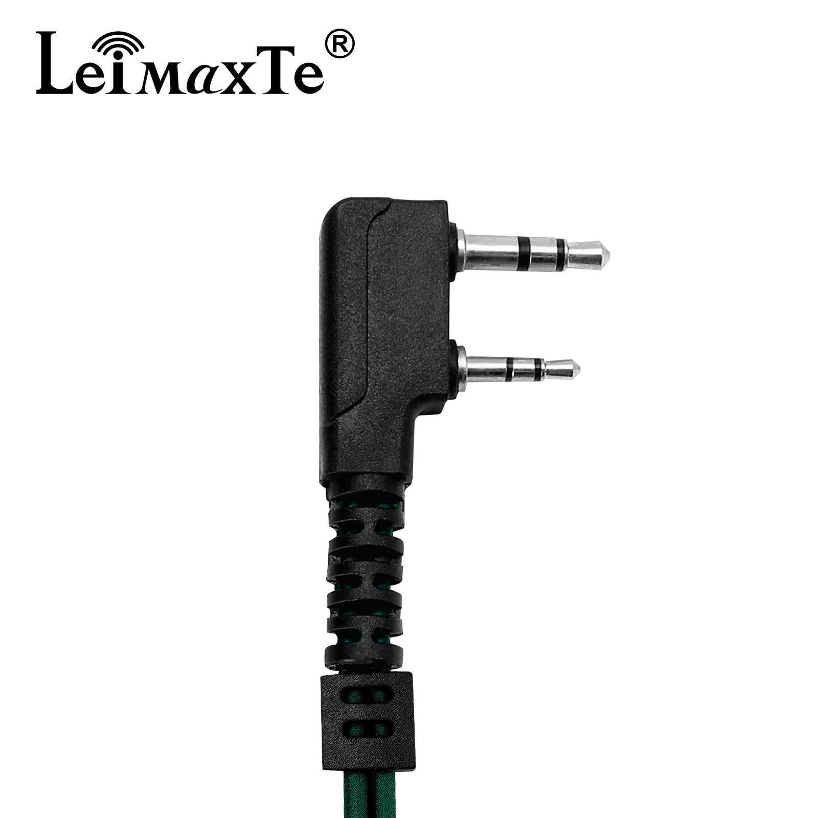 Leimaxte Two Way Radio Headset Compatible With Baofeng, Kenwood 2 Pin Walkie Talkie Surveillance Acoustic Tube Earpiece With Mic Ptt, Camouflage Cable