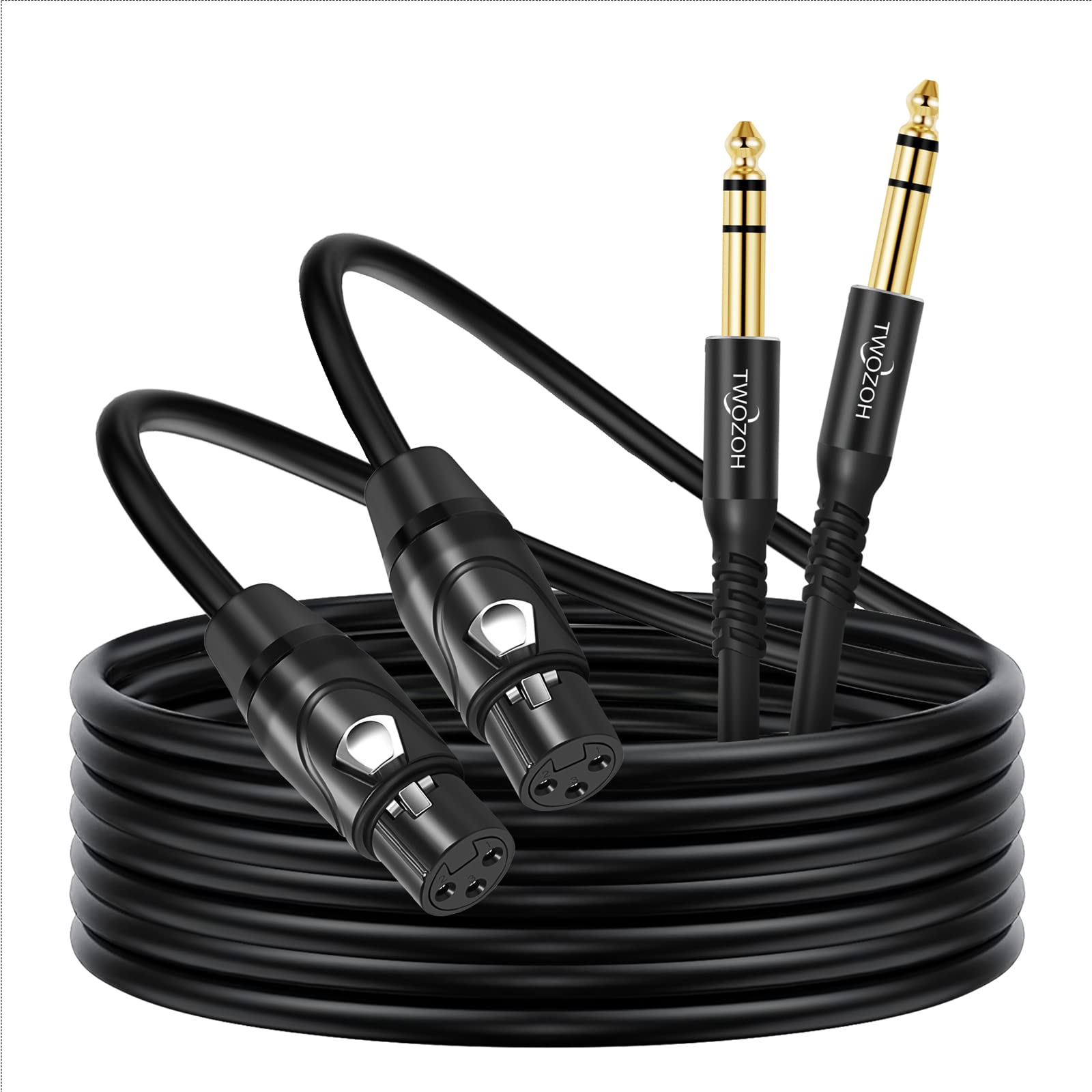 Twozoh Xlr Female To 1/4 Inch (6.35Mm) Trs Cable 10Ft 2 Pack, Quarter Inch Jack Balanced To Xlr Microphone Cable (Professional/Hifi)