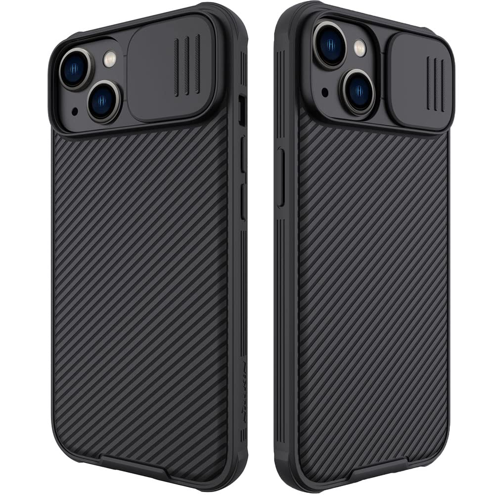 Mangix for iPhone 14 Case with Camera Cover,Slim Fit Thin Polycarbonate Protective Shockproof Cover with Slide Camera Cover, Upg