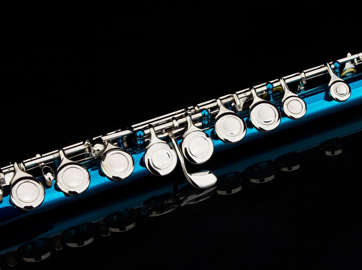 Glory Closed Hole C Flute With Case, Tuning Rod And Cloth,Joint Grease And Gloves,Sea Blue