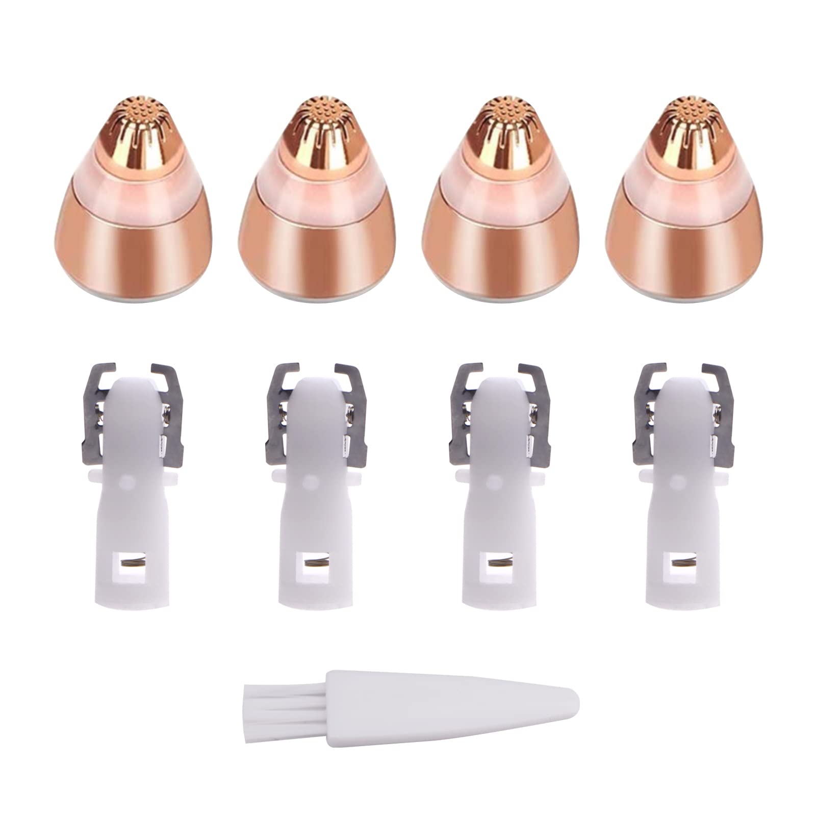 4 Pack Flawless Replacement Head, Face Hair Remove Replacement Tool For Women Facial Smooth Finishing With Cleaning Brush(Rose G