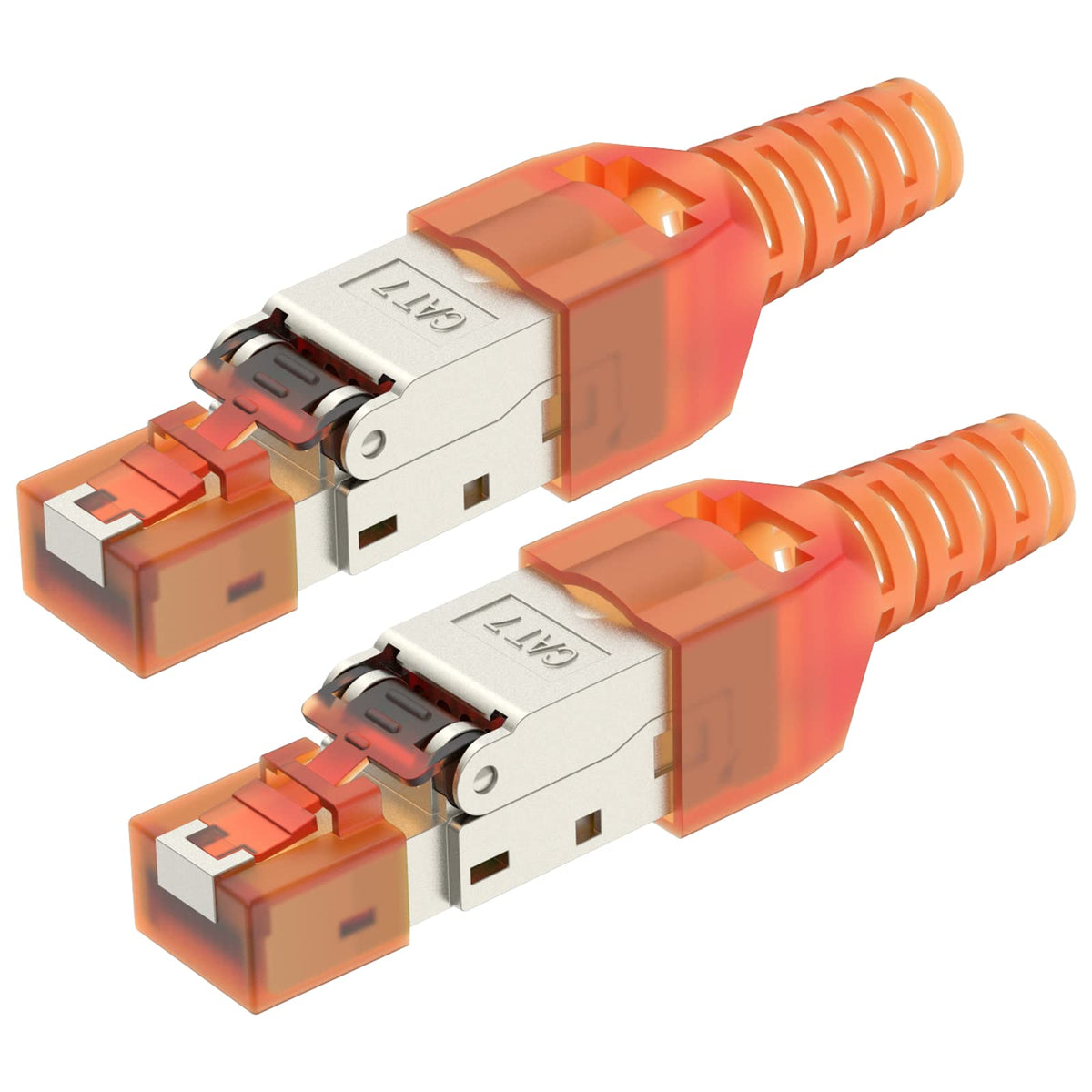 Leenue Rj45 Cat7 Connector Tool Free Toolless Rj45 Termination Plug Reusable Shielded For Ethernet Cables 10Gbps Poe 2 Pack