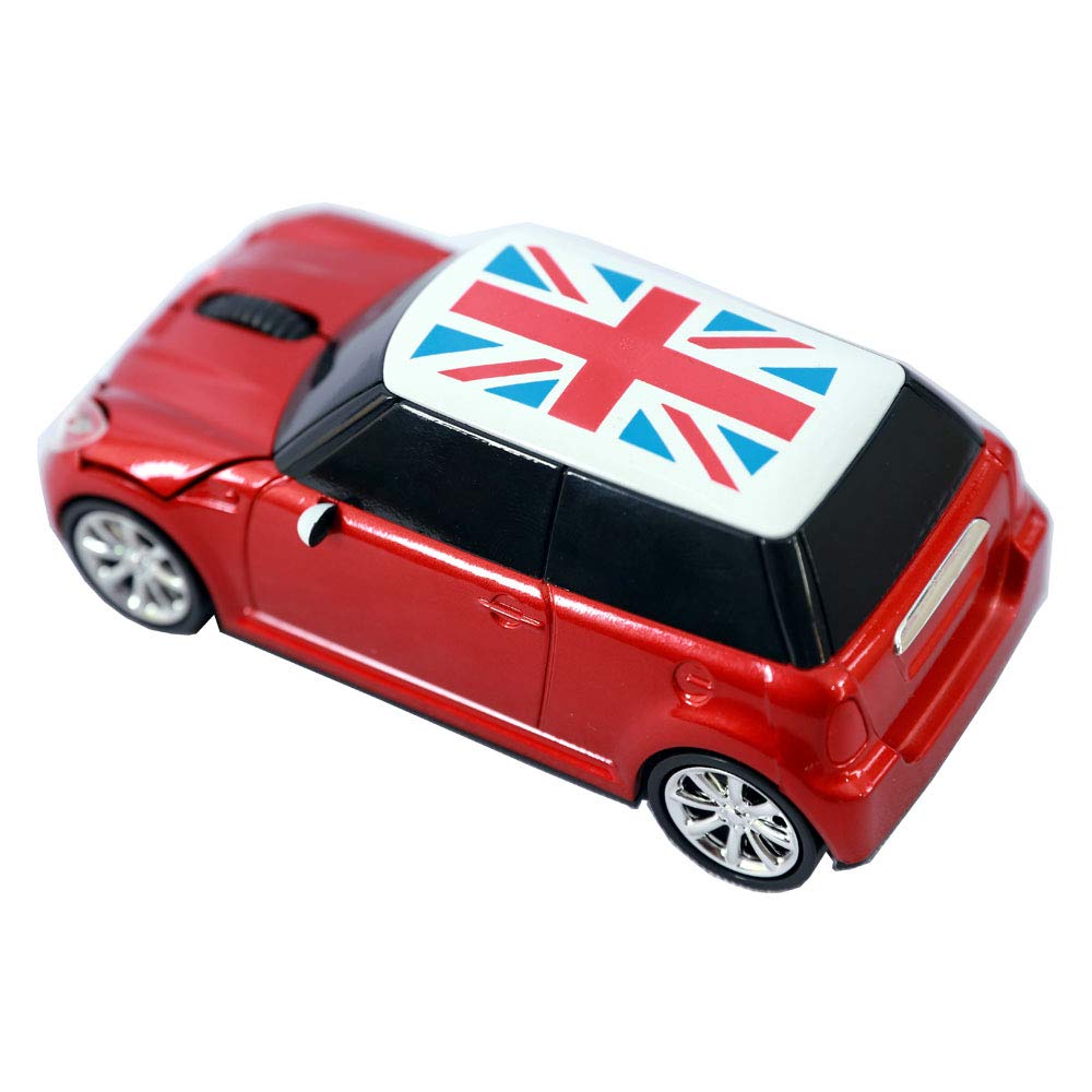 Kamouse Wireless Car Mouse - Cute Mini Cooper-Red USB Optical Gaming Mouse, Model Kam-007, Plastic Material for PC/Notebook
