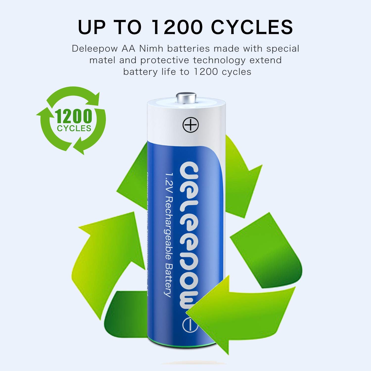 Deleepow Aa Rechargeable Batteries Nimh 3300Mah 1.2V Batteries Aa Size Rechargeable High Capacity 1200 Cycles 8-Pack(Only Batter