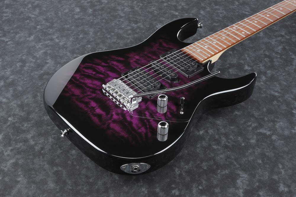 Ibanez Grx 6 String Solid Body Electric Guitar, Right, Transparent Violet Sunburst, Full (Grx70Qatvt)