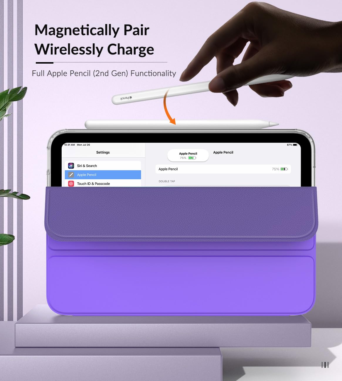 MoKo Case Fit New iPad Mini 7 (A17 Pro) 2024, iPad Mini 6th Generation Case 2021 (8.3 inch), iPad Mini 6 Case, Soft TPU Translucent Frosted Back Cover Case for iPad Mini 7th, Hibiscus Purple