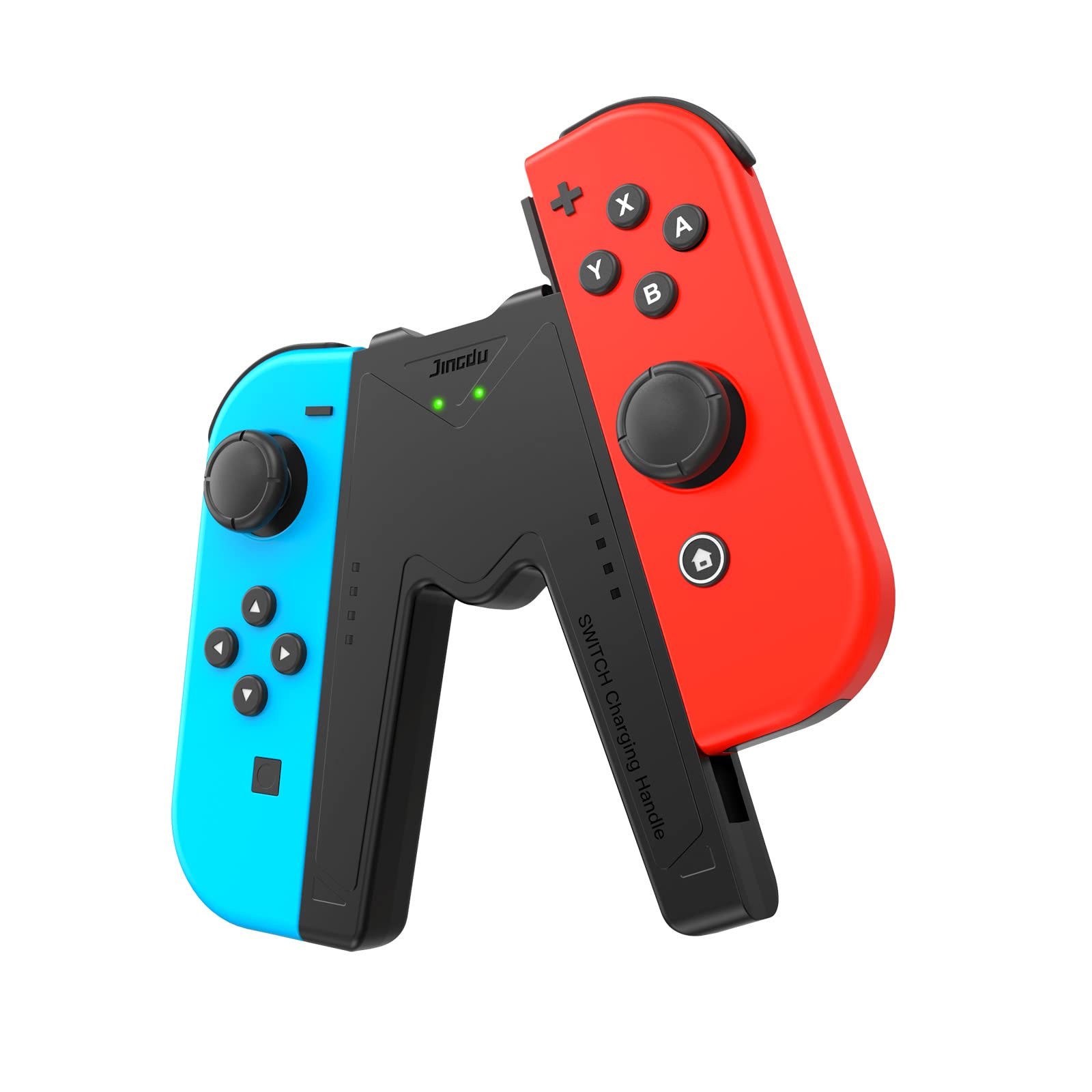 JINGDU Switch JoyCon Charging Grip Compatible with Nintendo Switch & OLED Model, Play While Charging, Portable V Shaped Switch J