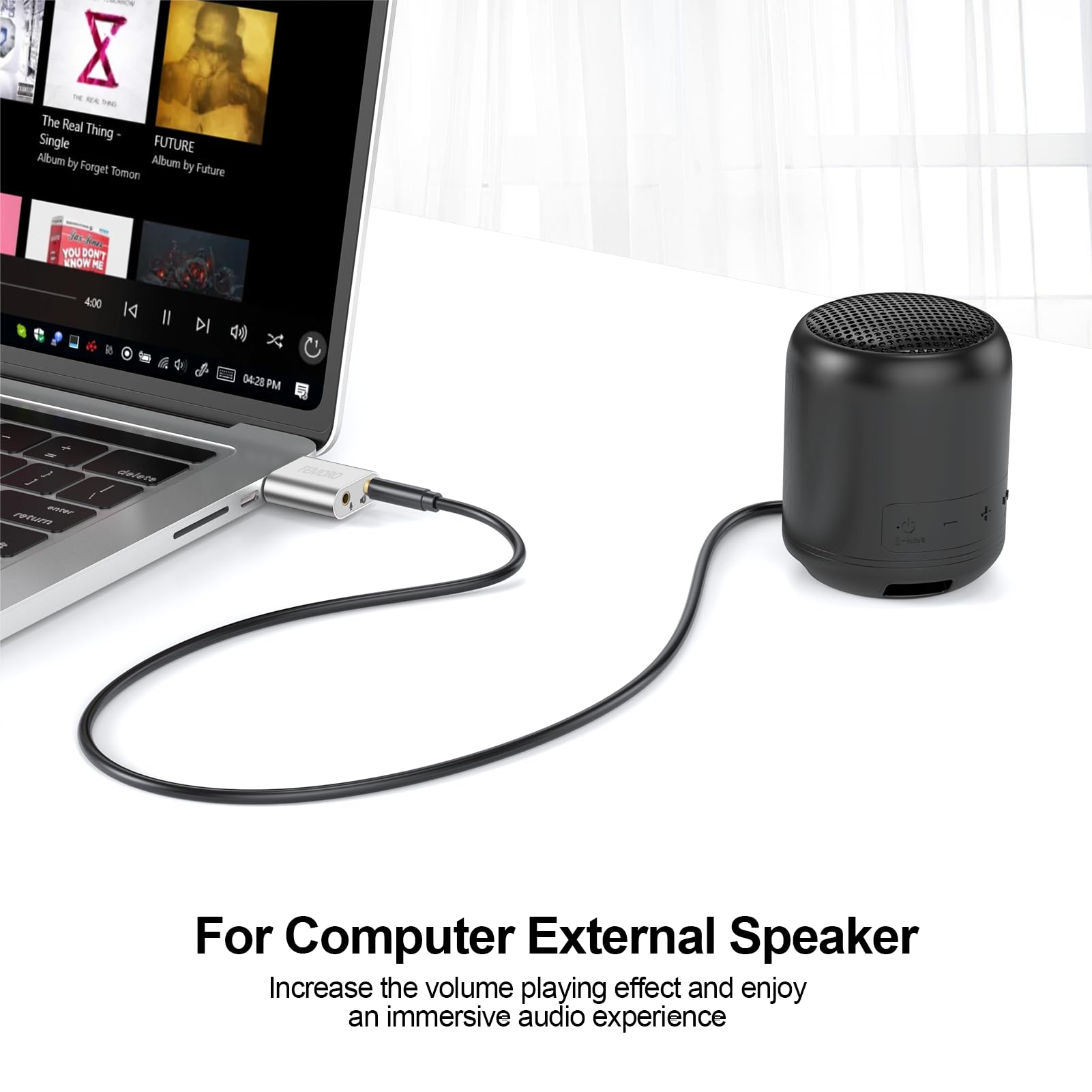 Femoro Usb Sound Card, Usb To Audio Jack Adapter 7.1 Channel External Stereo Sound Card With 3.5Mm Trs Trrs Microphone Headphone For Pc, Laptop, Ps4, Windows, Mac, Linux