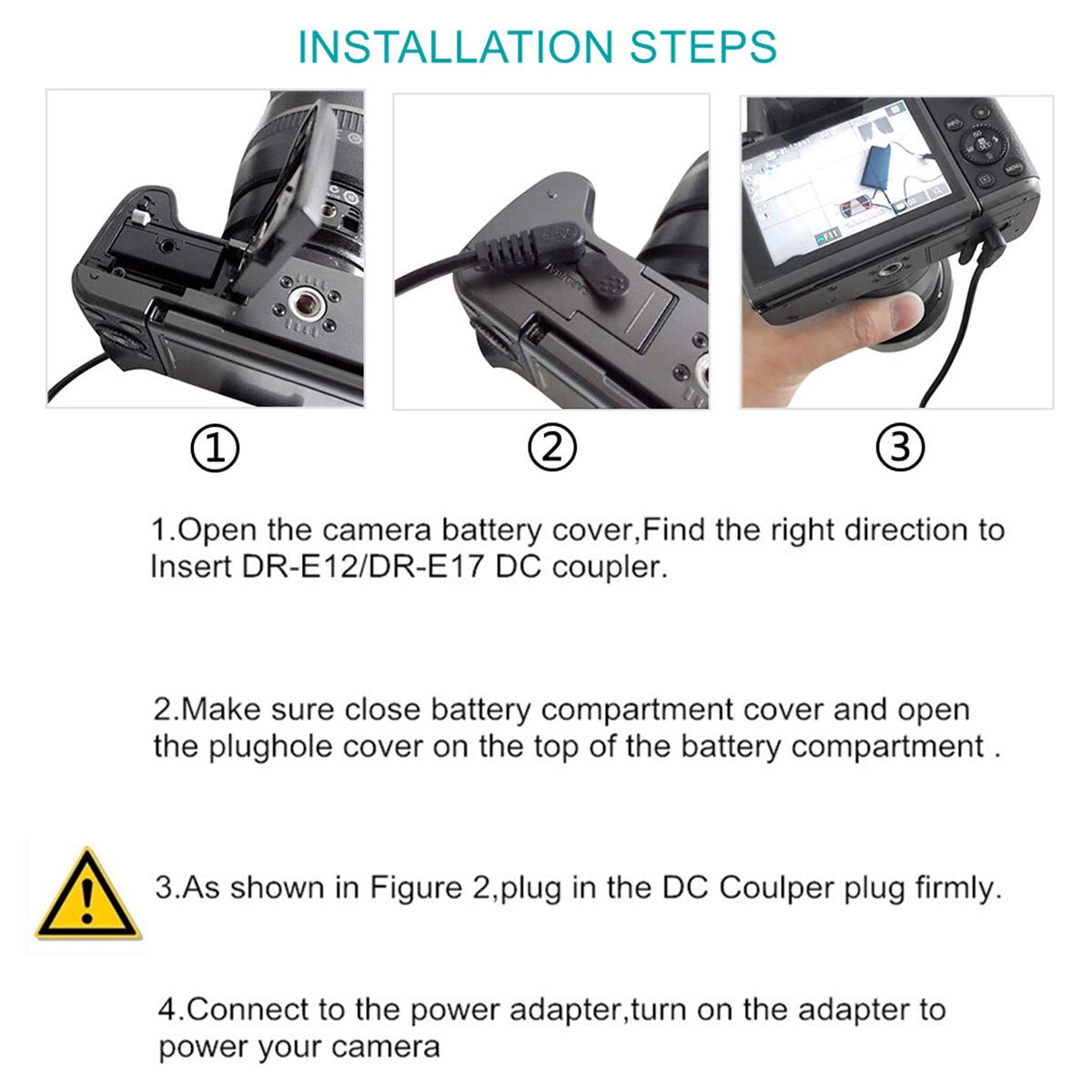 Tengdaxing Ack E12 Power Adapter Lp E12 Wired Dummy Battery Kit For Canon Eos M, M2, M10, M50, M50 Mark Ii, M100, M200, Kiss M, M2 Cameras