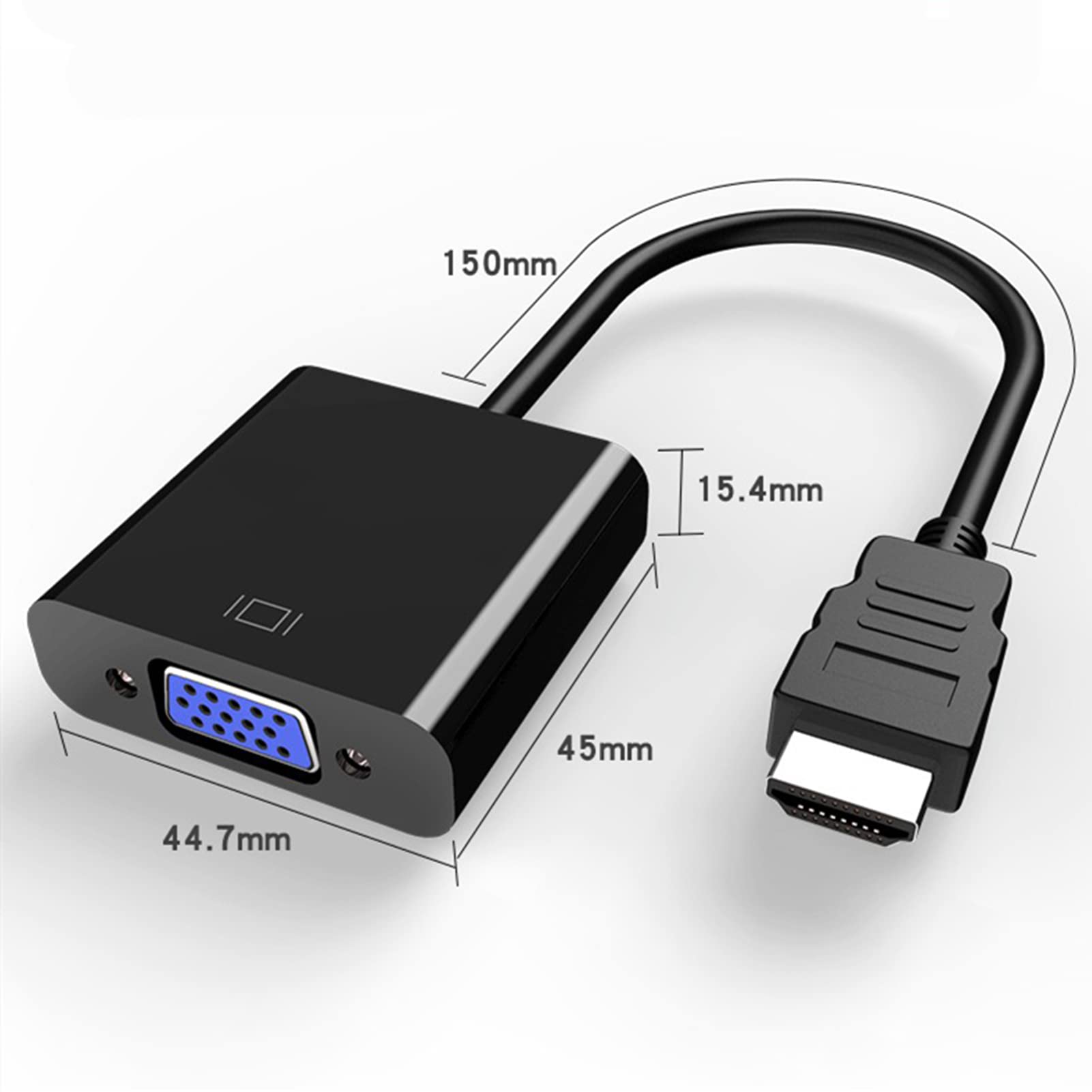 Yikuer Hdmi To Vga, Gold-Plated Hdmi To Vga Adapter, Male To Female For Computer, Desktop, Laptop, Pc, Monitor, Projector, Hdtv,