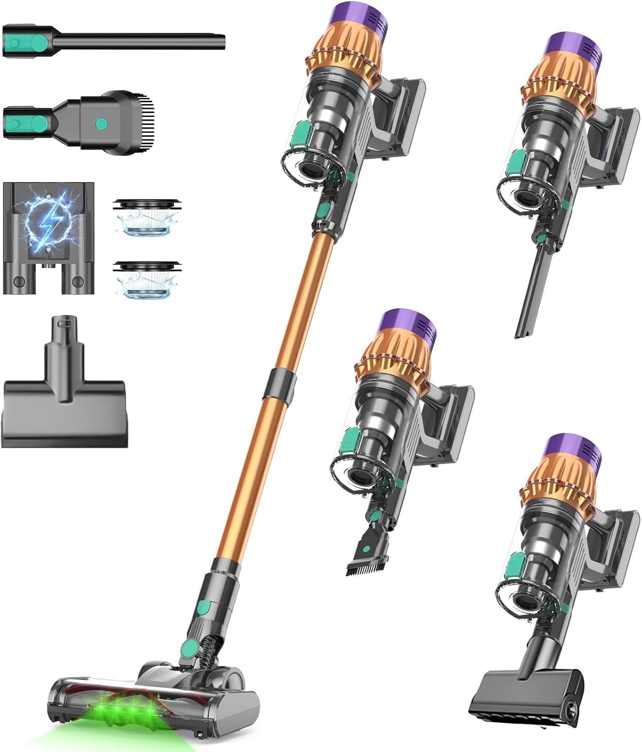 Cordless Stick Vacuum Cleaners for Home, 650W 55KPA Up to 70Min Runtime
