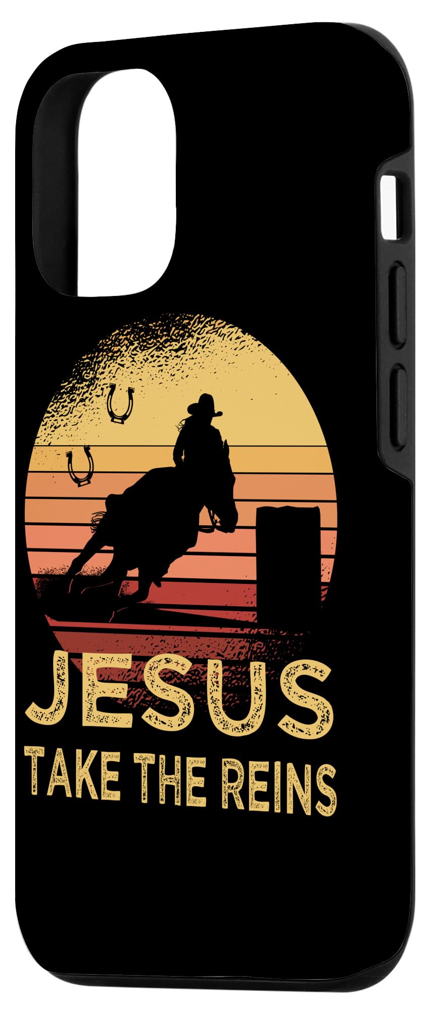 Iphone 12/12 Pro Vintage Retro Horse Barrel Racing Jesus Take The Reins Rodeo Case