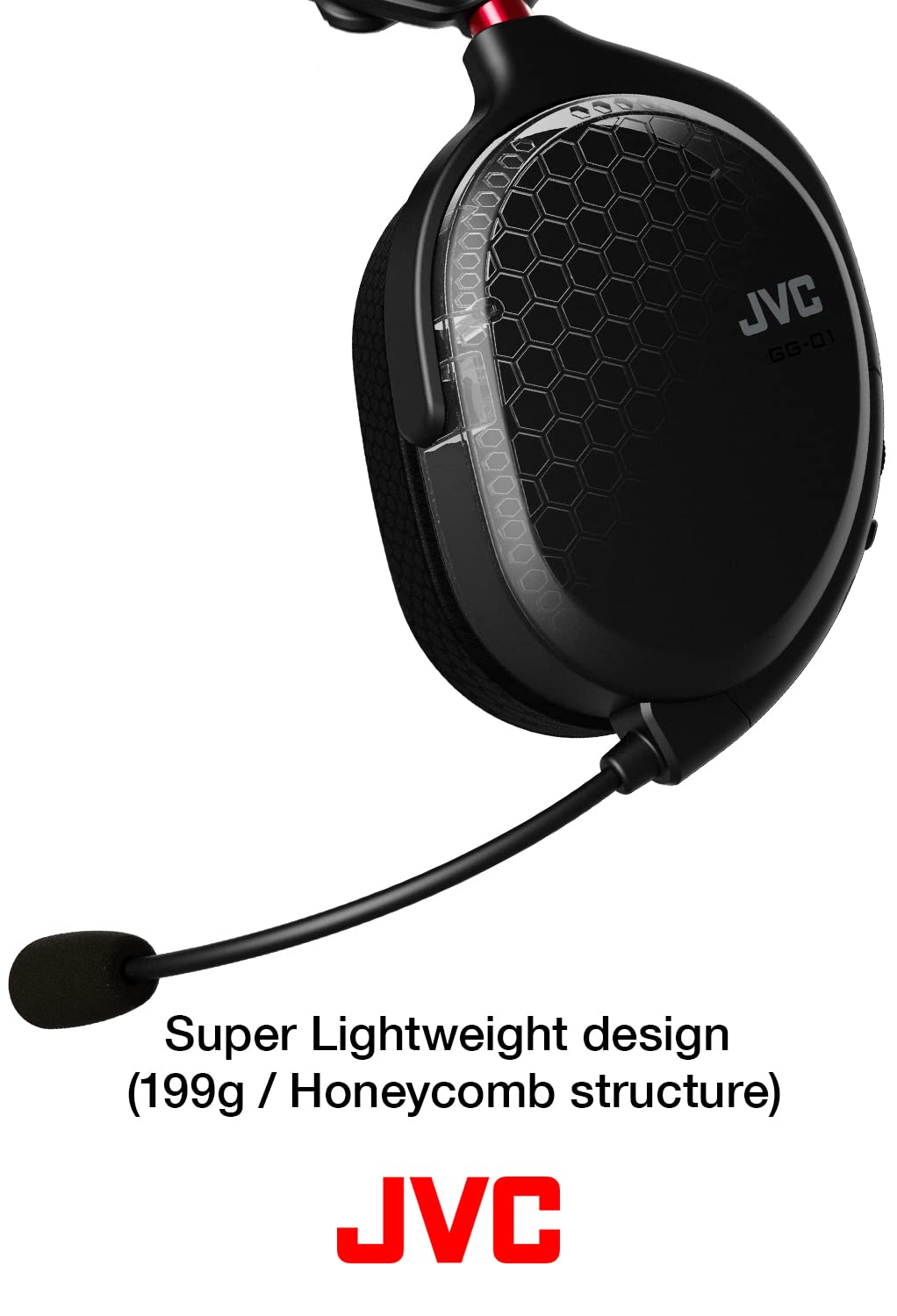 Jvc Ultralight Gaming Headset For Superior Comfort, 2.4Ghz Wireless Connection (Low Latency 40Ms), 40Mm Driver Unit, Detachable