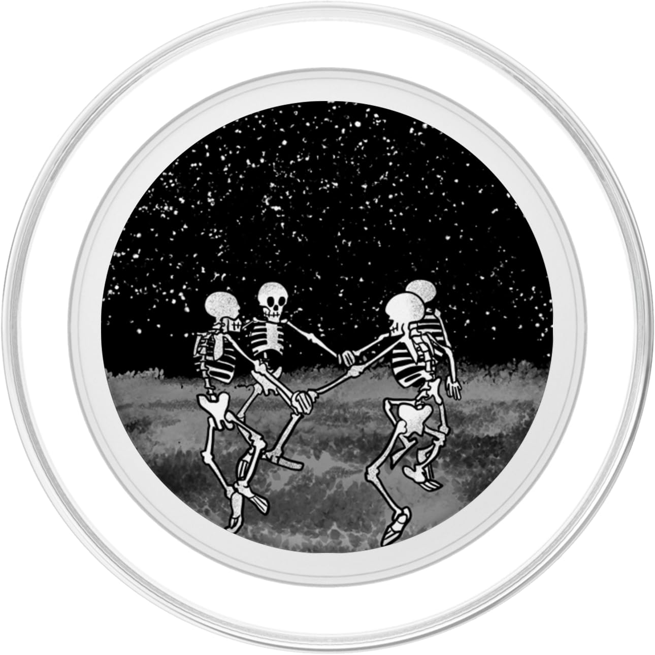 Skeletons Dancing Night Sky Cool Goth Aesthetic Halloween Popsockets Magsafe Popgrip For Iphone