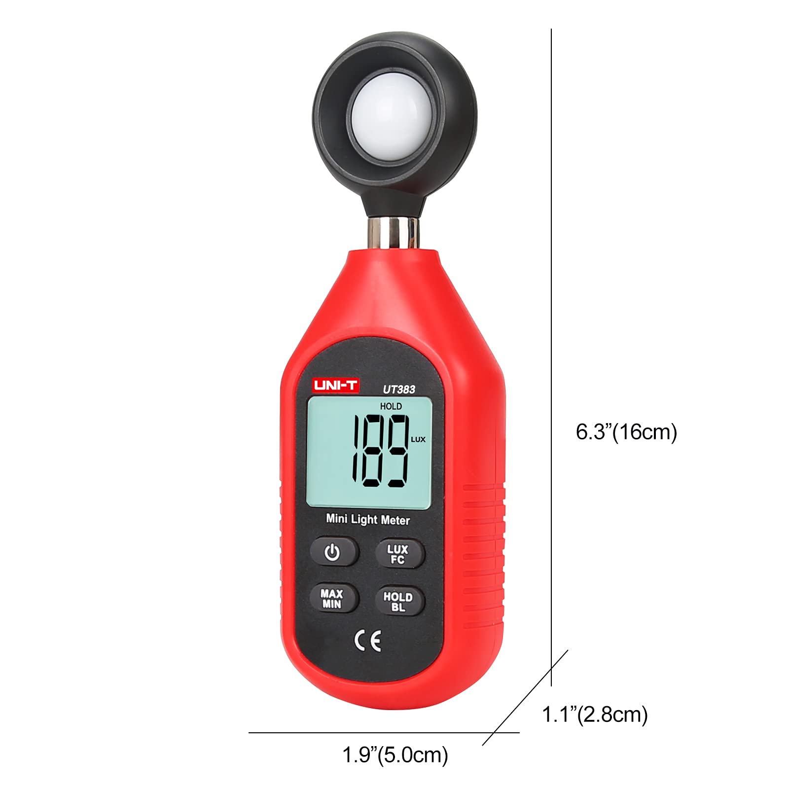 Uni T Ut383 Light Meter Lux Meter Lumens Digital Illuminance Meter 0~199,900 Lux (0~18,500 Fc) Foot Candles Luxmeter For Film Ph