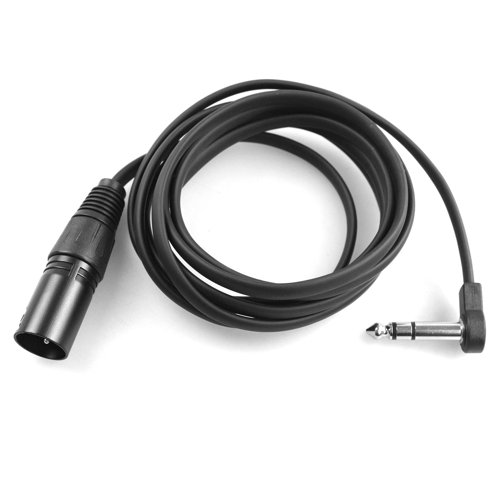 M MAKA Flat Low Profile Stereo Guitar Patch Cable 6.5ft for Effects Pedals, 1/4 inch TRS to XLR Male, Black