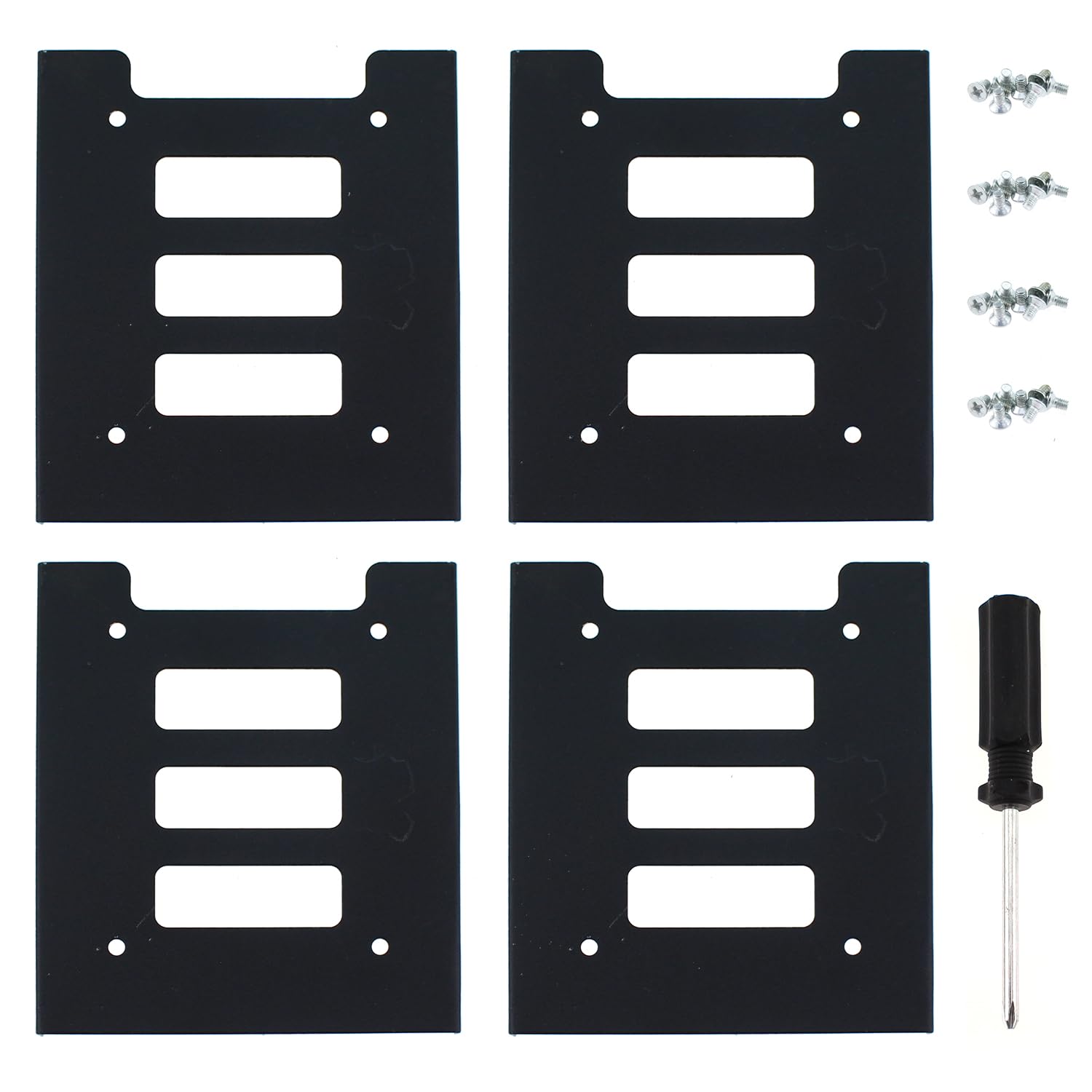 Mtqy 4Pcs Ssd Bracket 2.5 To 3.5 Adapter Ssd Hdd Hard Disk Drive Bays Holder Metal Mounting Bracket Adapter With Screws For Pc