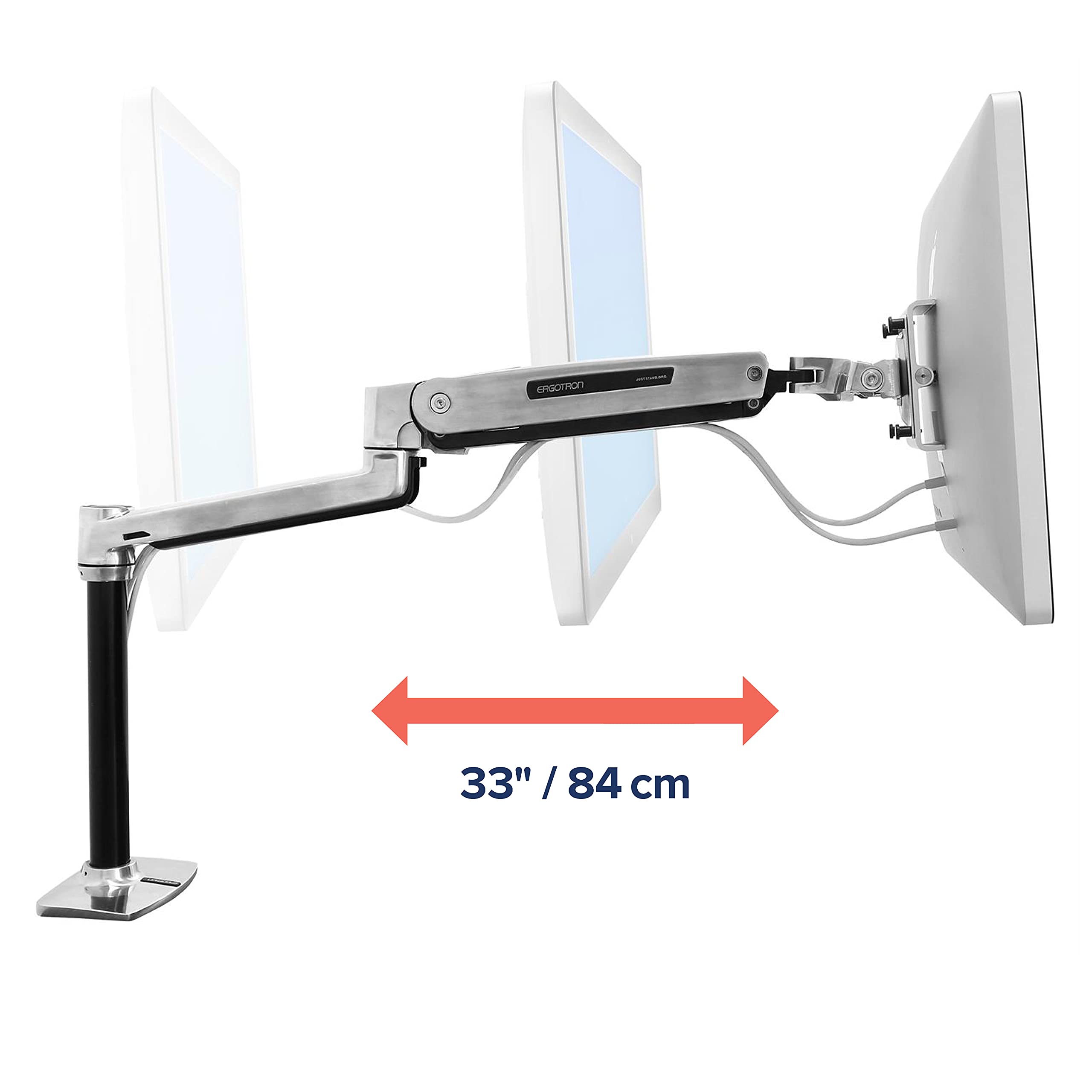 Ergotron � LX Sit Stand Single Monitor Arm, VESA Desk Mount � for Monitors Up to 42 Inches, 7 to 25 lbs � Polished Aluminum