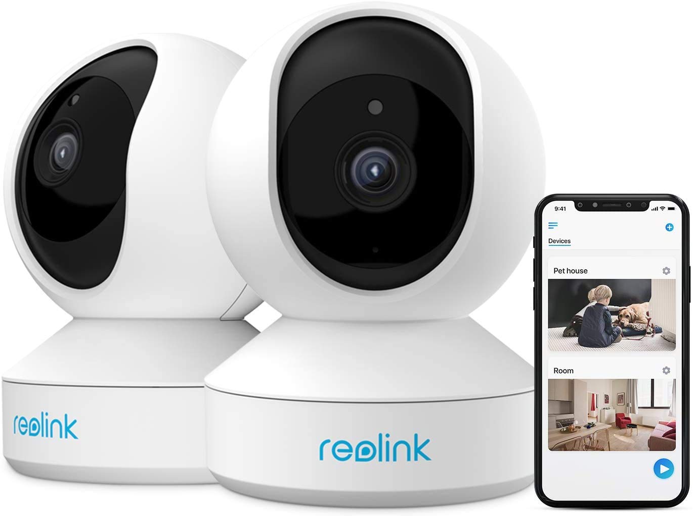 Reolink Home Security Camera System, 3Mp Hd Plug In Indoor Wifi Pan Tilt Pet Camera, Baby Monitor, Night Vision, 2 Way Audio, Sm