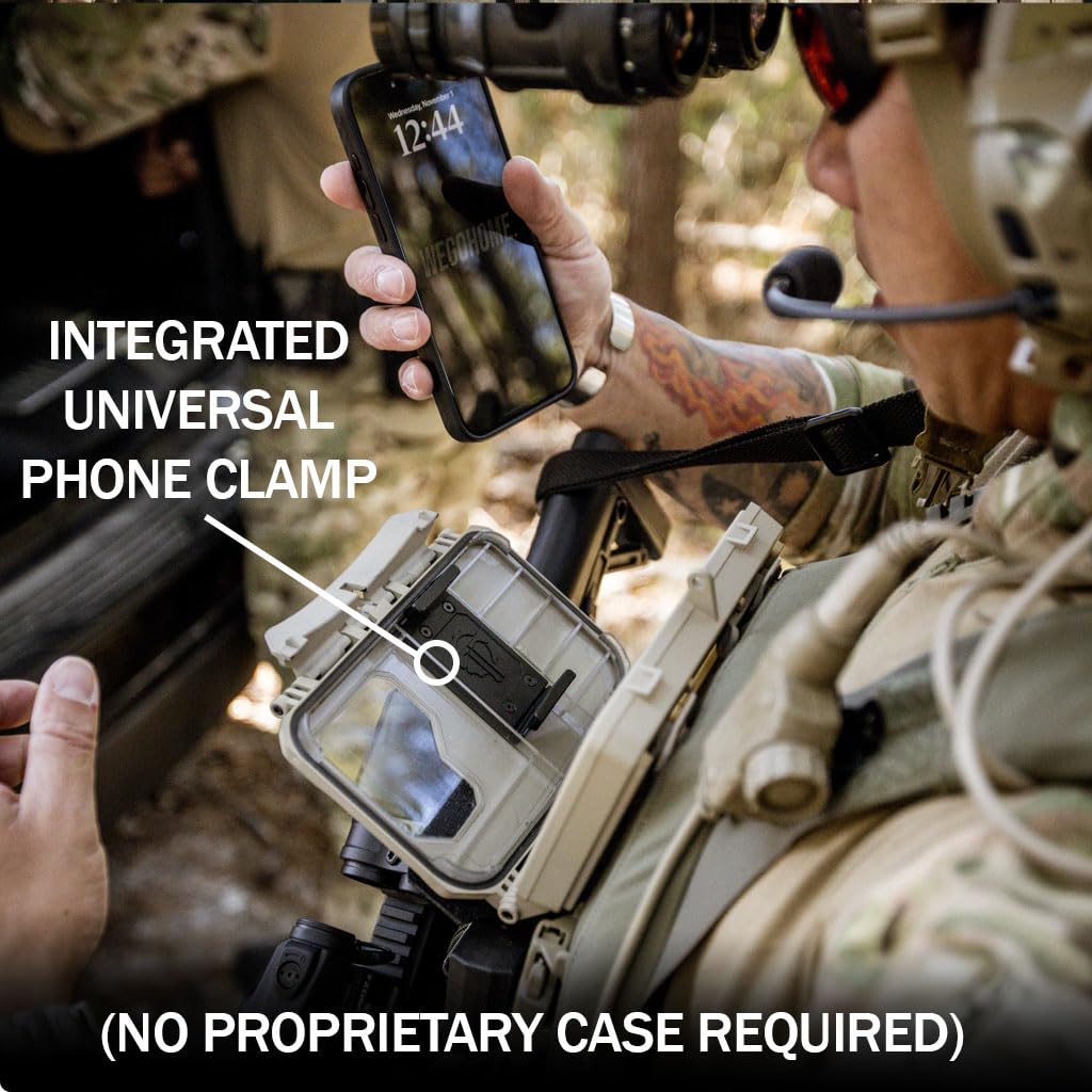 Thyrm Darkvault Comms 2.0 Critical Gear Case With Patch Panels, Integrated Phone Clamp, Viewing Window, For Chest Rig Compatible