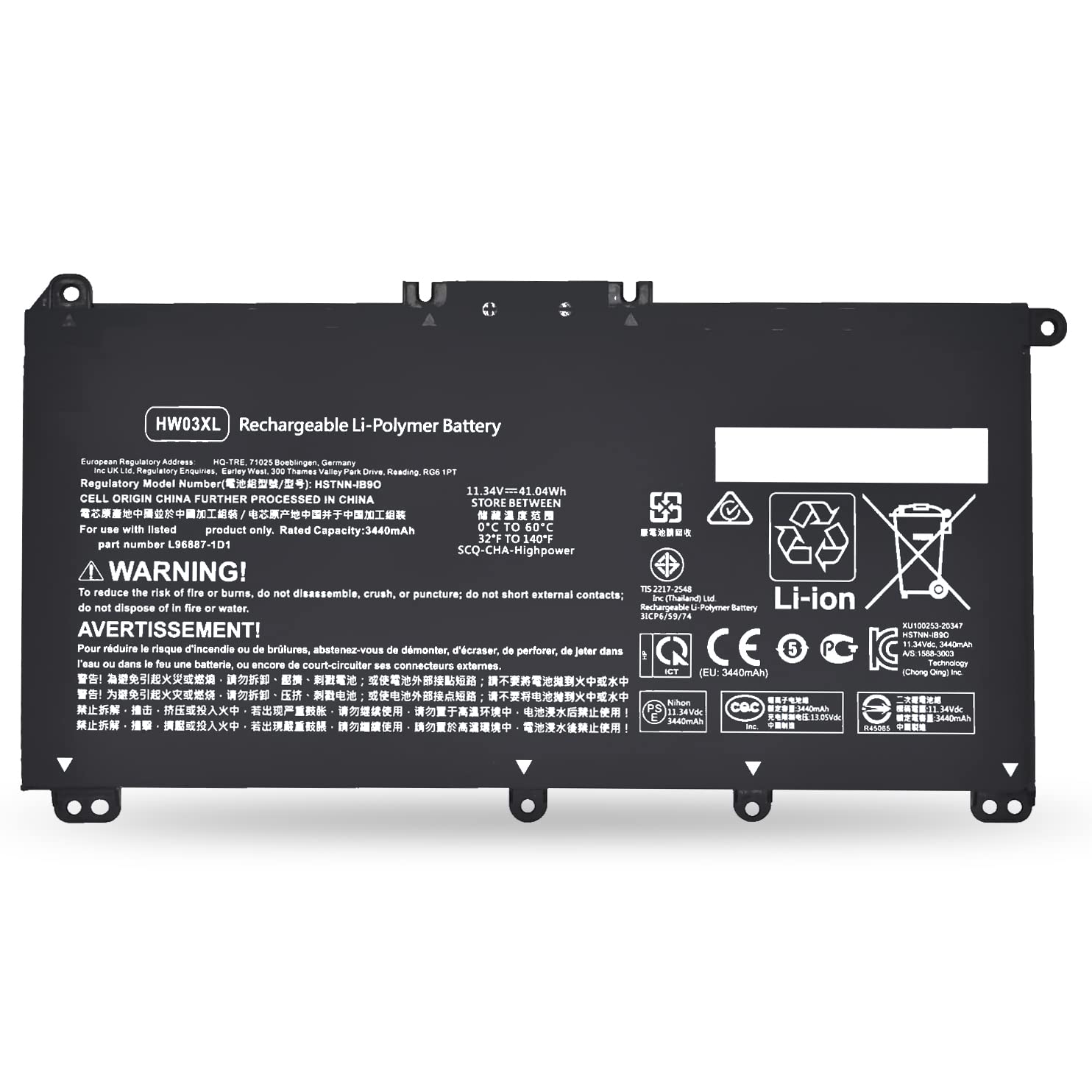 Emaks Hw03Xl Battery For Hp Pavilion 15 Eg0000:15 Eg1053Cl 15 Eg3053Cl Eg0073Cl 15 Eg3097Nr Eg0050Wm 15 Eg0025Nr Eg1073Cl Eg0021