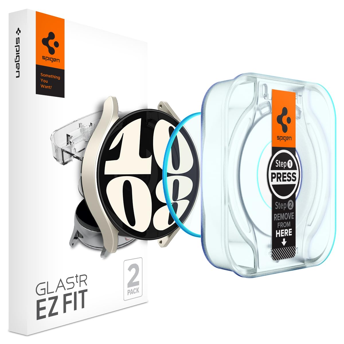 Spigen Tempered Glass Screen Protector [Glastr Ez Fit] Designed For Galaxy Watch 6 (40Mm) [Full Coverage][9H Hardness Tempered G