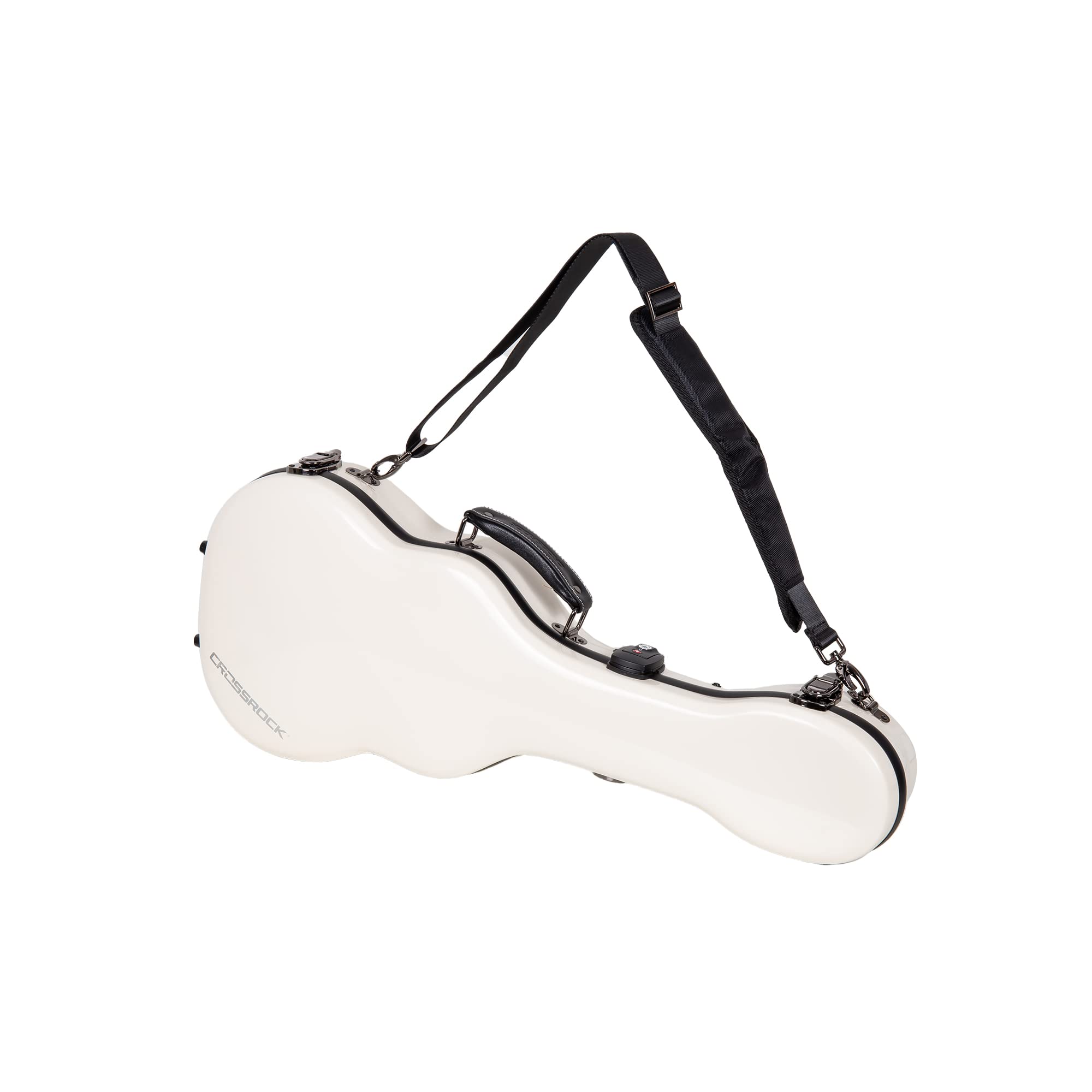 Crossrock Fiberglass Case with TSA Lock for 27 Tenor Ukulelex-Milky White(CRF2020TUMW)