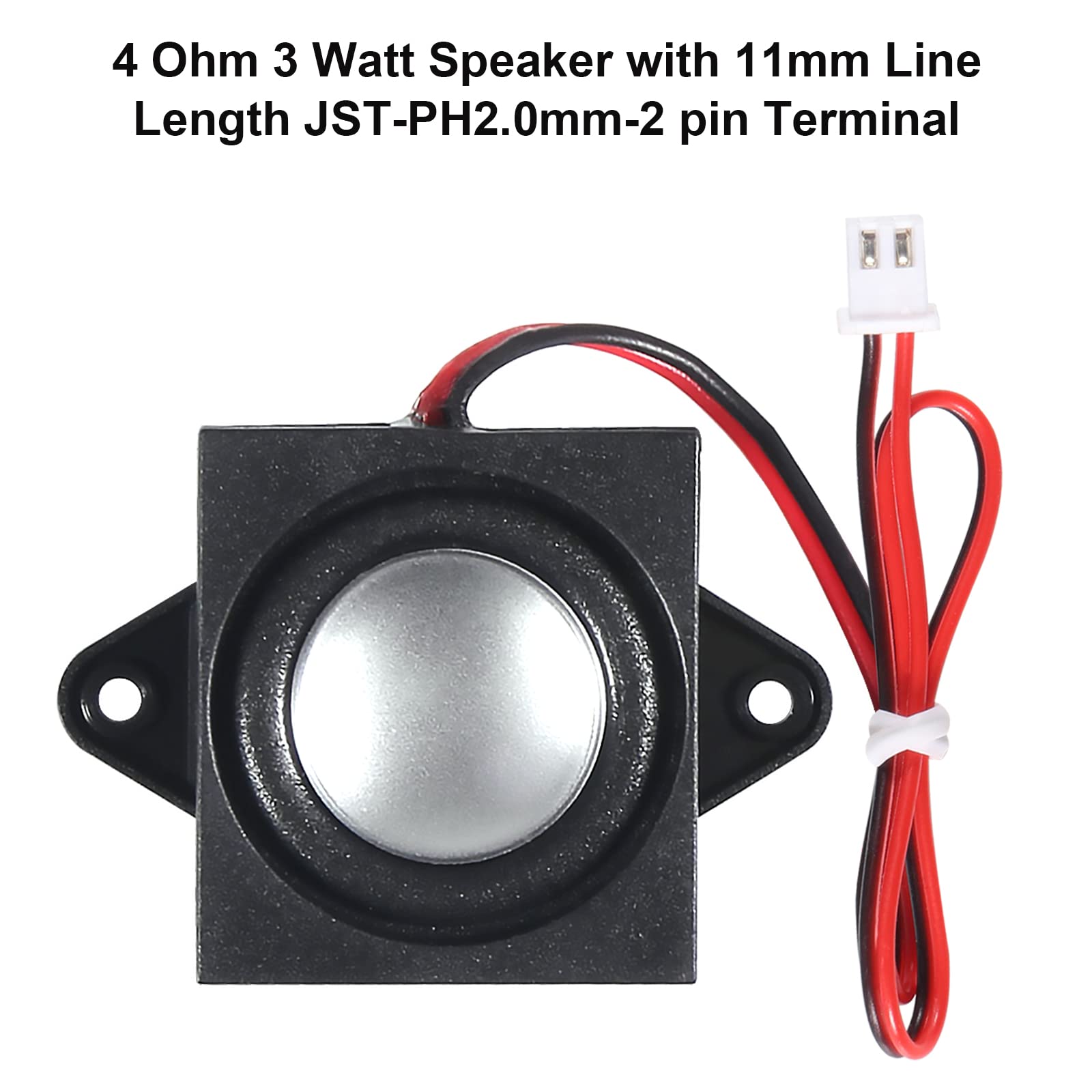 Dweii 4 Pcs 4 Ohm 3 Watt Mini Speaker 4Ohm 3W Loundspeaker Micro Speaker For Arduino With11Mm Line Length Jst Ph2.0Mm 2 Pin Term