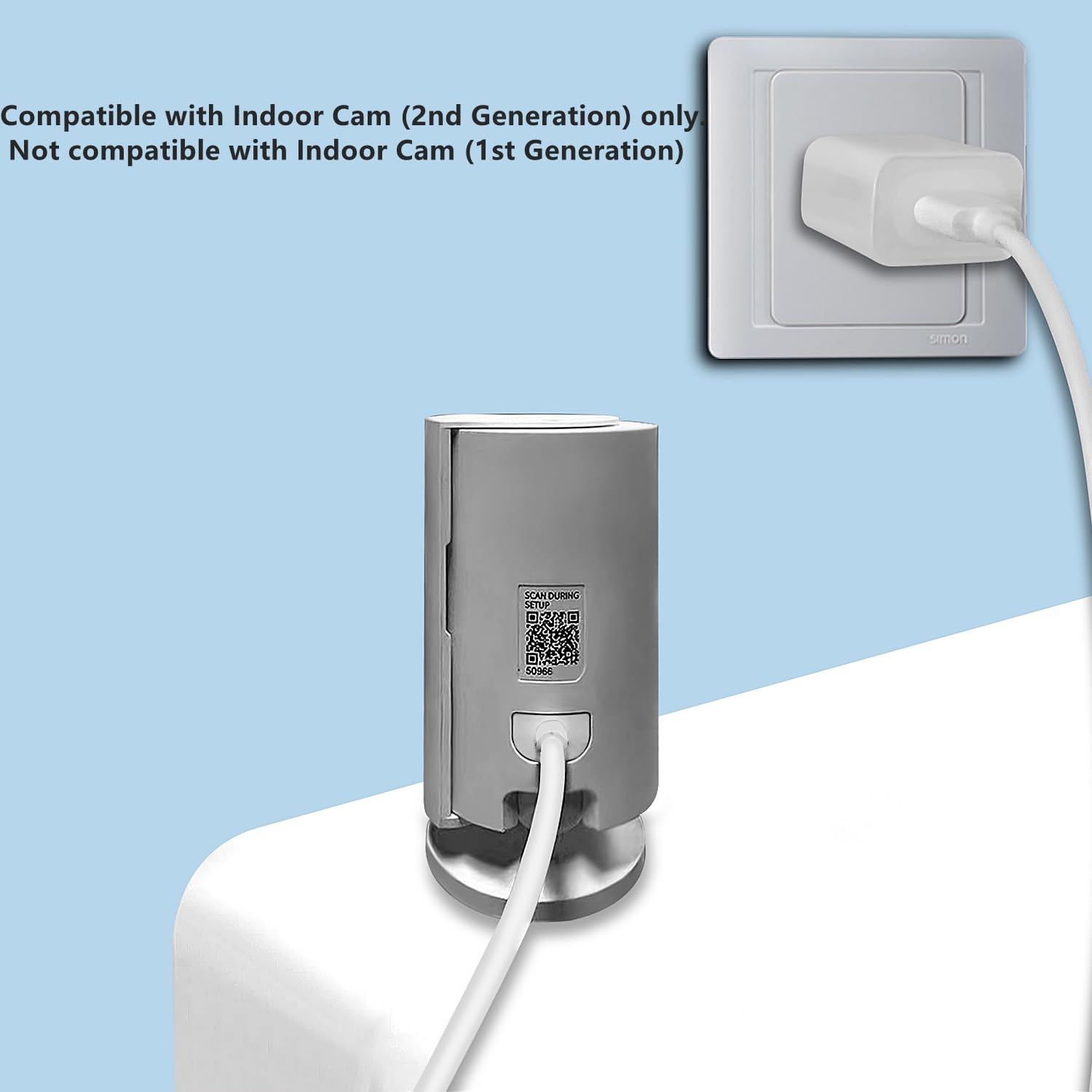 Xsdtech 20 Ft Usb A To Micro Usb Power Cable For Ring Indoor Cam (2Nd Gen) Camera  White