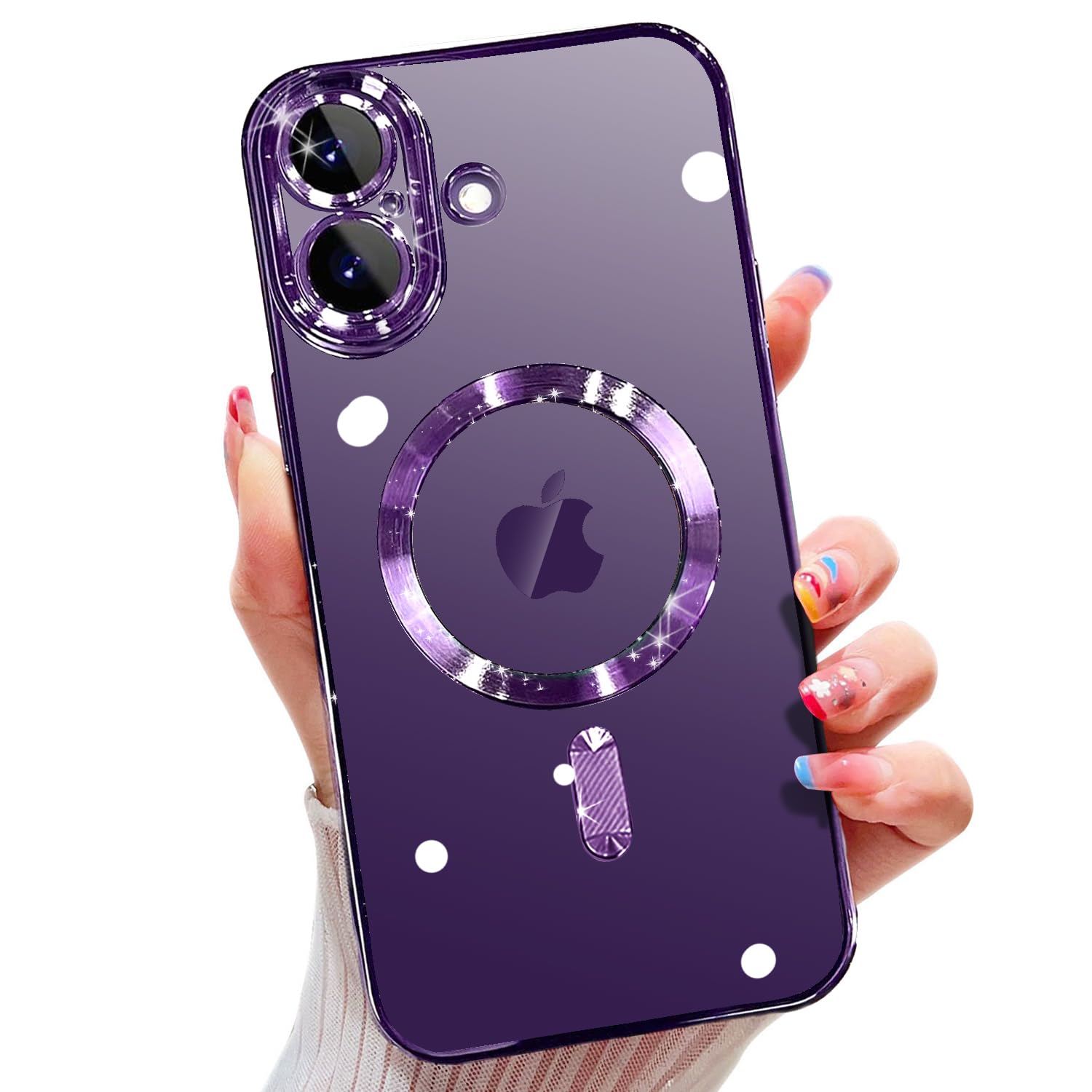 Misscase For Iphone 16 Magsafe Case With Camera Lens Protector,Full Protection Clear Magnetic Case Compatible With Magsafe Elega