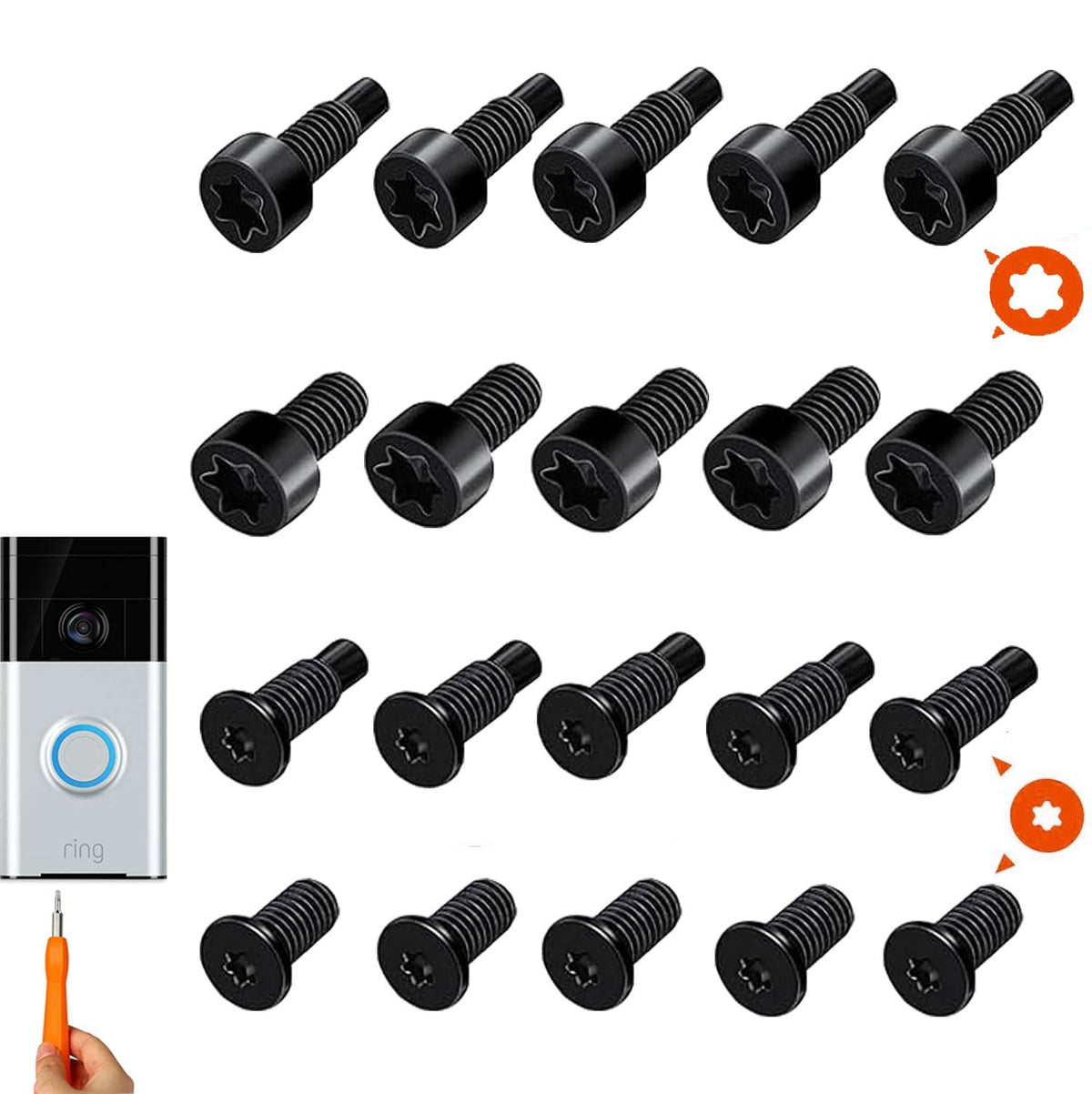 Video Doorbell Screws Replacement, Security Doorbell Screws Compatible With Video Doorbell, Video Doorbell 2 And Pro(4Set /20Pcs