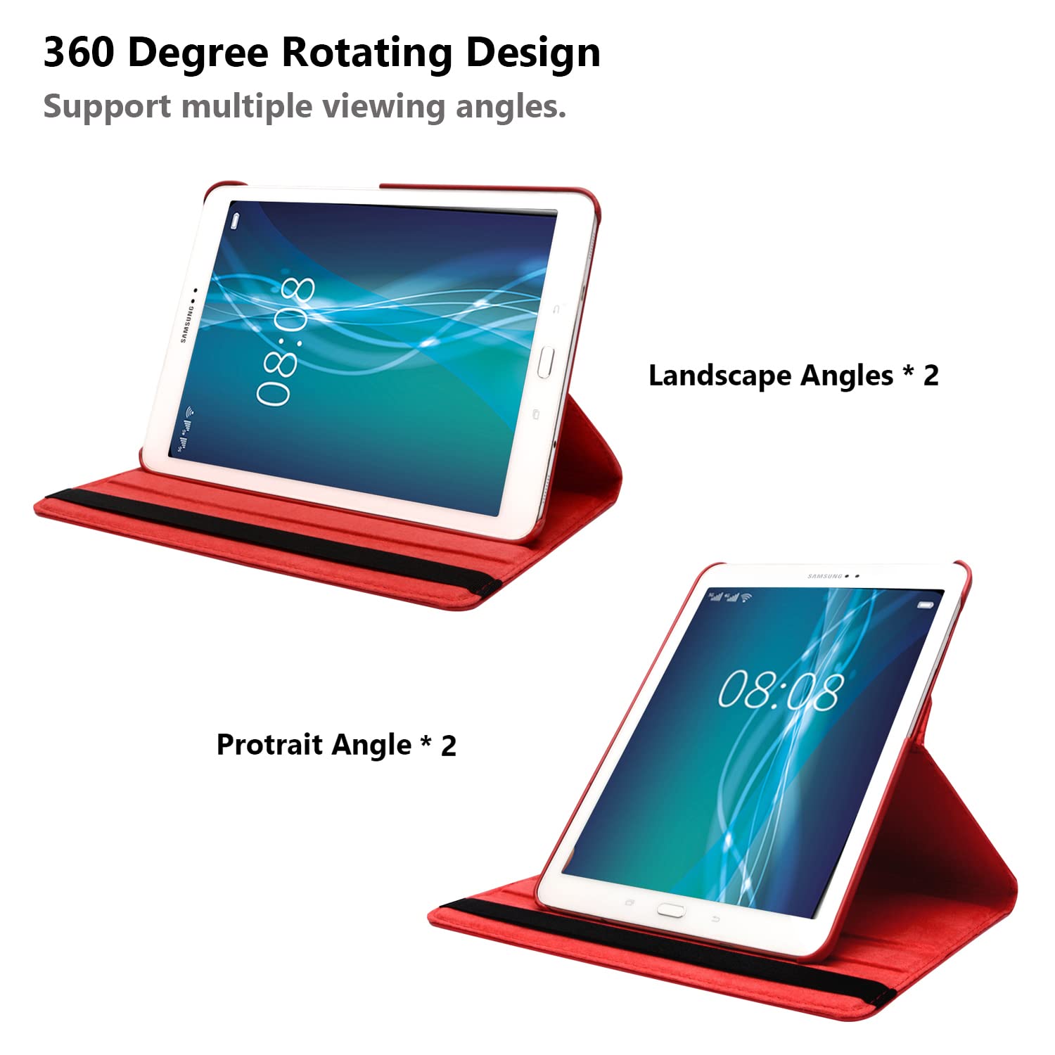 Case For Samsung Galaxy Tab A 9.7 Inch (Sm T550 T555 Sm P550 P555)   360 Degree Rotating Stand Case Smart Protective Cover,With