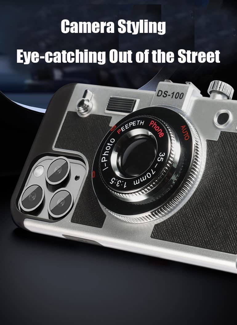 Yatchen Emily In Paris Phone Case For Iphone 12 Mini Cute 3D Vintage Camera Phone Case With Lanyard Adjustable Shoulder Strap Un