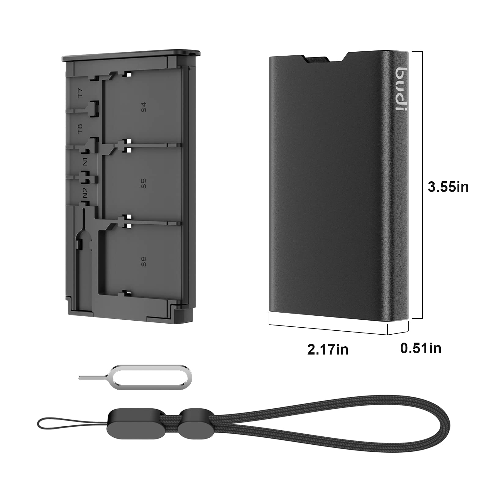 Budi Pop-Up Design Memory Card Case Crush & Shockproof Memory Card Wallet For Micro Sd Sdxc Sdhc Tf Cards And 6 Sd Cards/Micro S