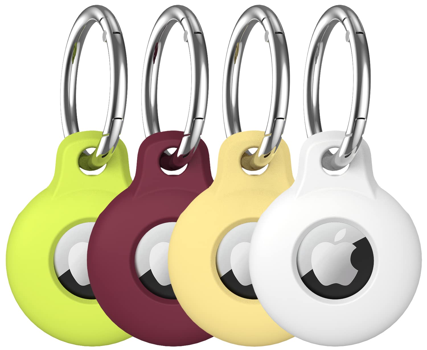 Vagawei Airtag Holder Keychain Compatible With Apple Airtag, 4 Pack Airtag Case Item Finders Tracker, Multi Color Protective Sil