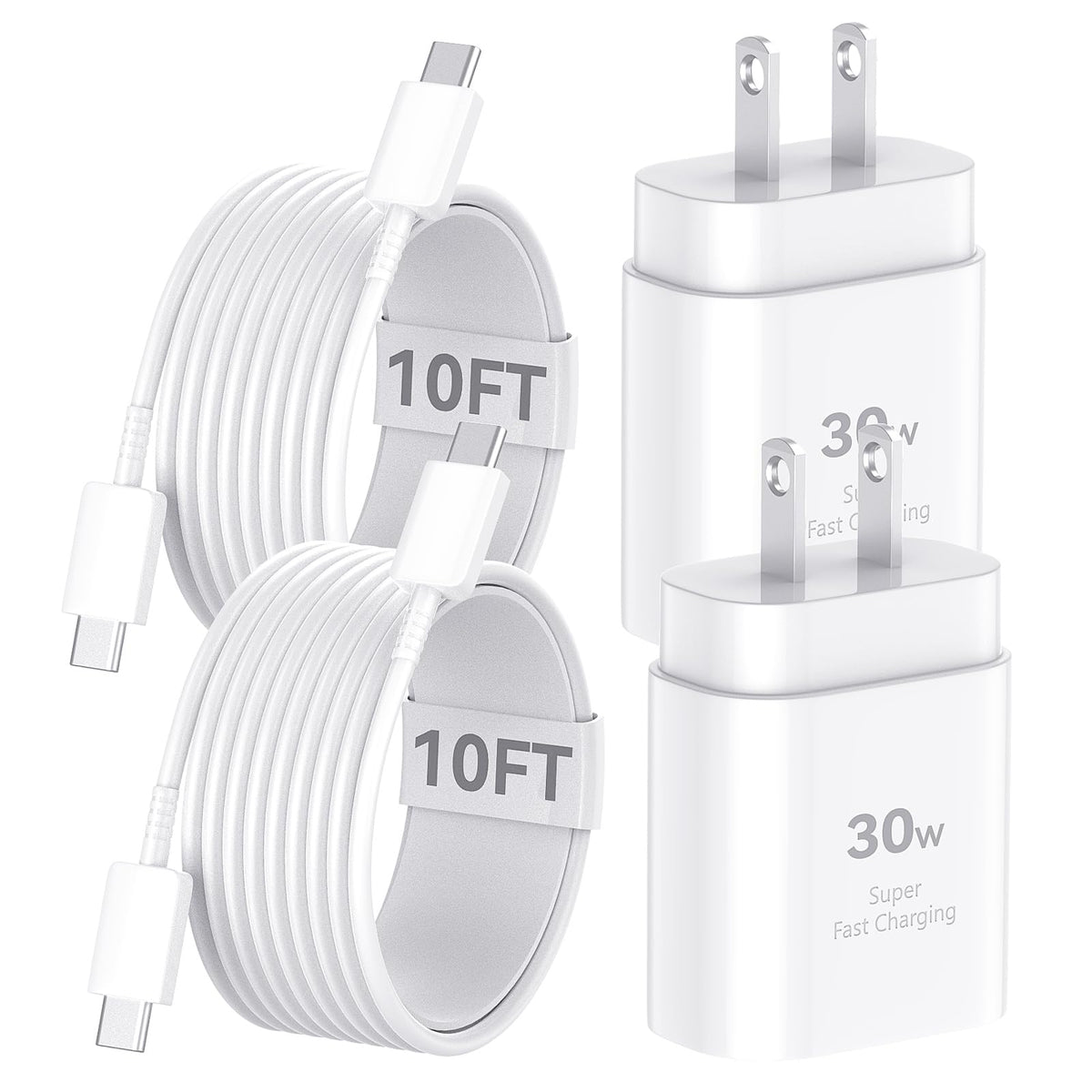 Iphone 16 15 Pro Max Charger Fast Charging, 30W Usb C Iphone 16 15 Charger Block With 10Ft Long C Chargers Cord Cable For Iphone