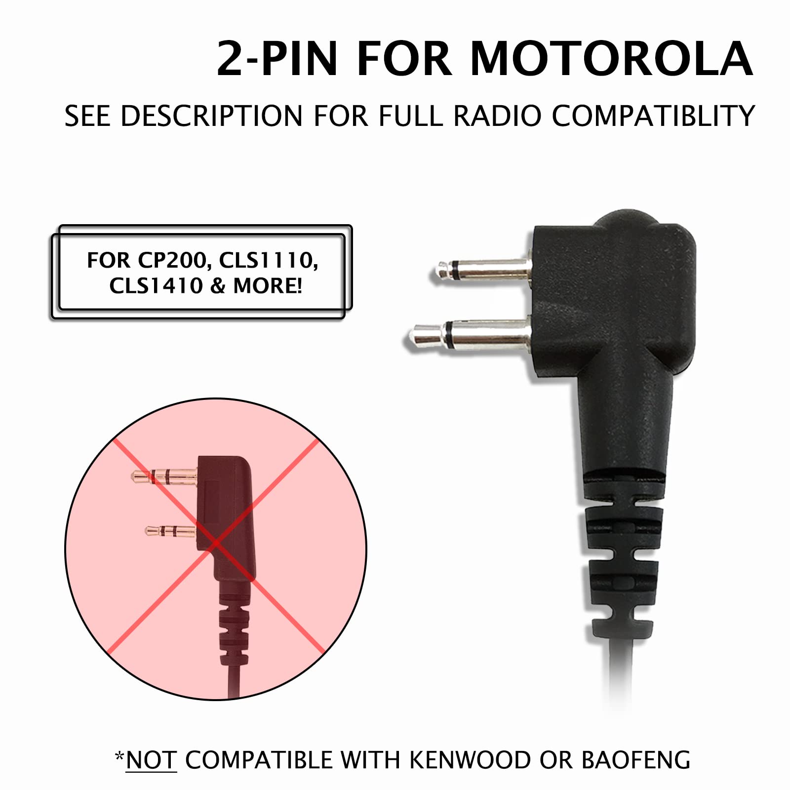 Promaxpower 1.5 Wire Security & Surveillance Clear Acoustic Tube Earpiece Headset With Ptt Button Mic For Motorola Radios Cp110