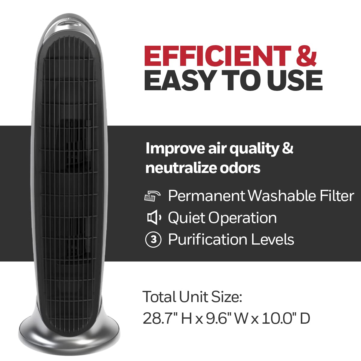 Honeywell Hfd 120 Q Quietclean Air Purifier With Permanent Washable Filters, Medium Rooms (170 Sq. Ft.), Black