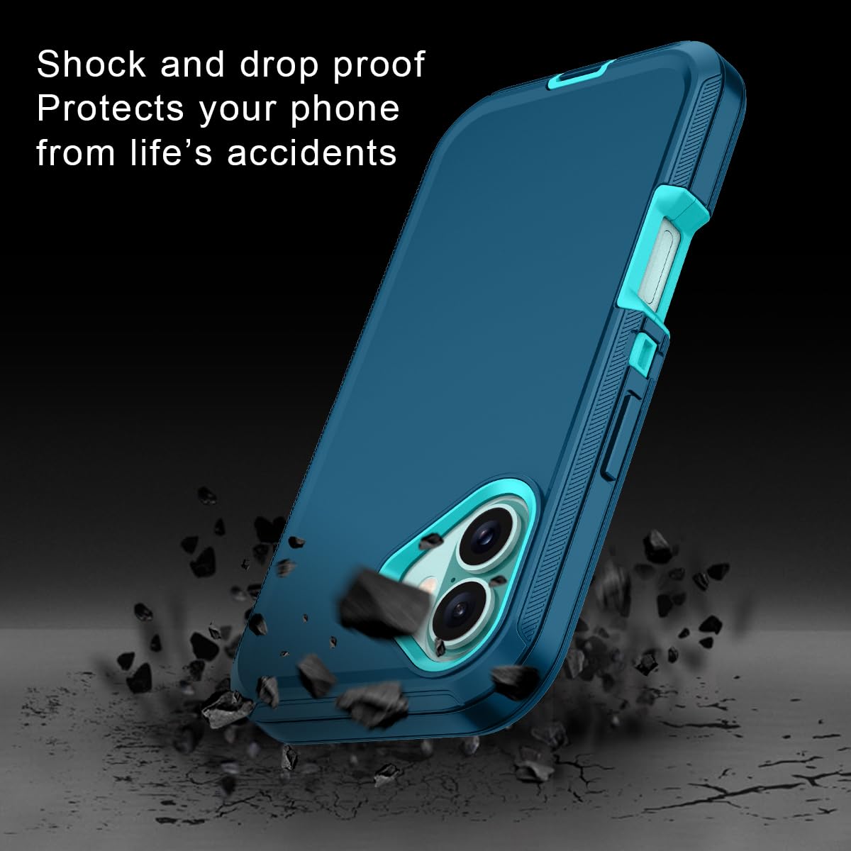 I Honva For Iphone 16 Case Shockproof Dust/Drop Proof 3 Layer Full Body Protection [Without Screen Protector] Rugged Heavy Duty