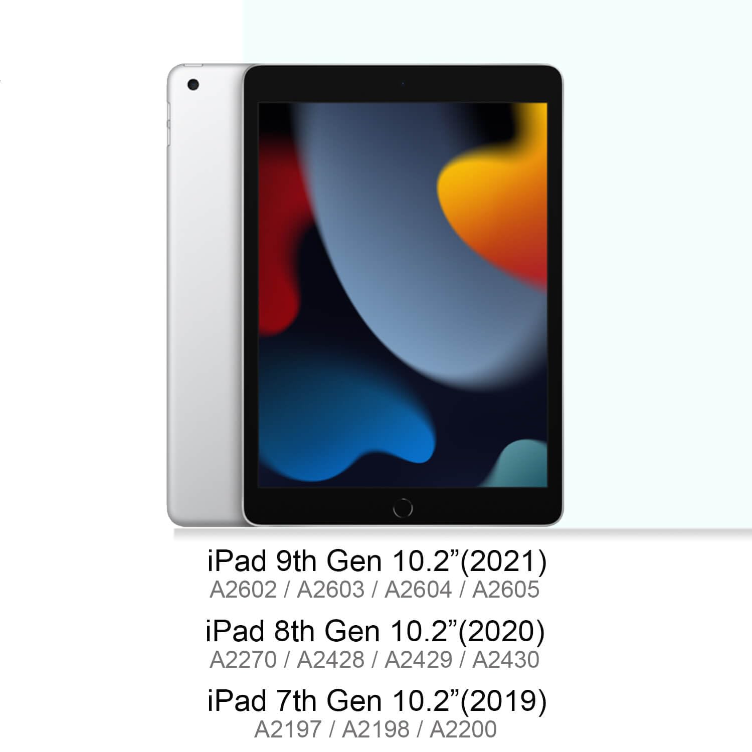 Feams For Ipad 9Th Generation Case 10.2 Inch, Trifold Ipad 10.2 Case Transparent Back Clear Cover With Pencil Holder & Auto Slee