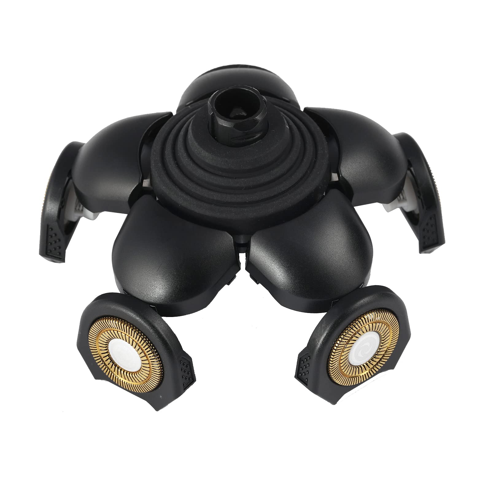 6 Blades Electric Shaver Replacement Heads Upgrade Razor Shaver Replaceable Floating Blades Wet And Dry For Bald And Face (Gold)