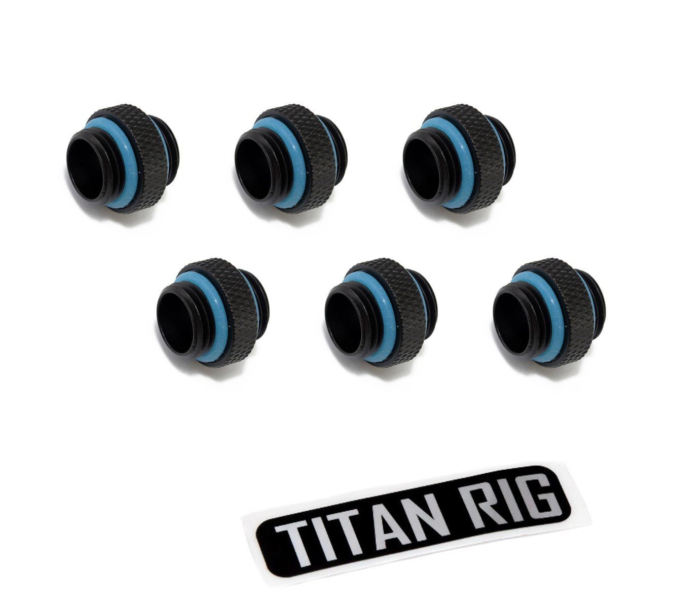 Xspc G1/4'' 5Mm Male To Male Fitting, Matte Black, 6 Pack