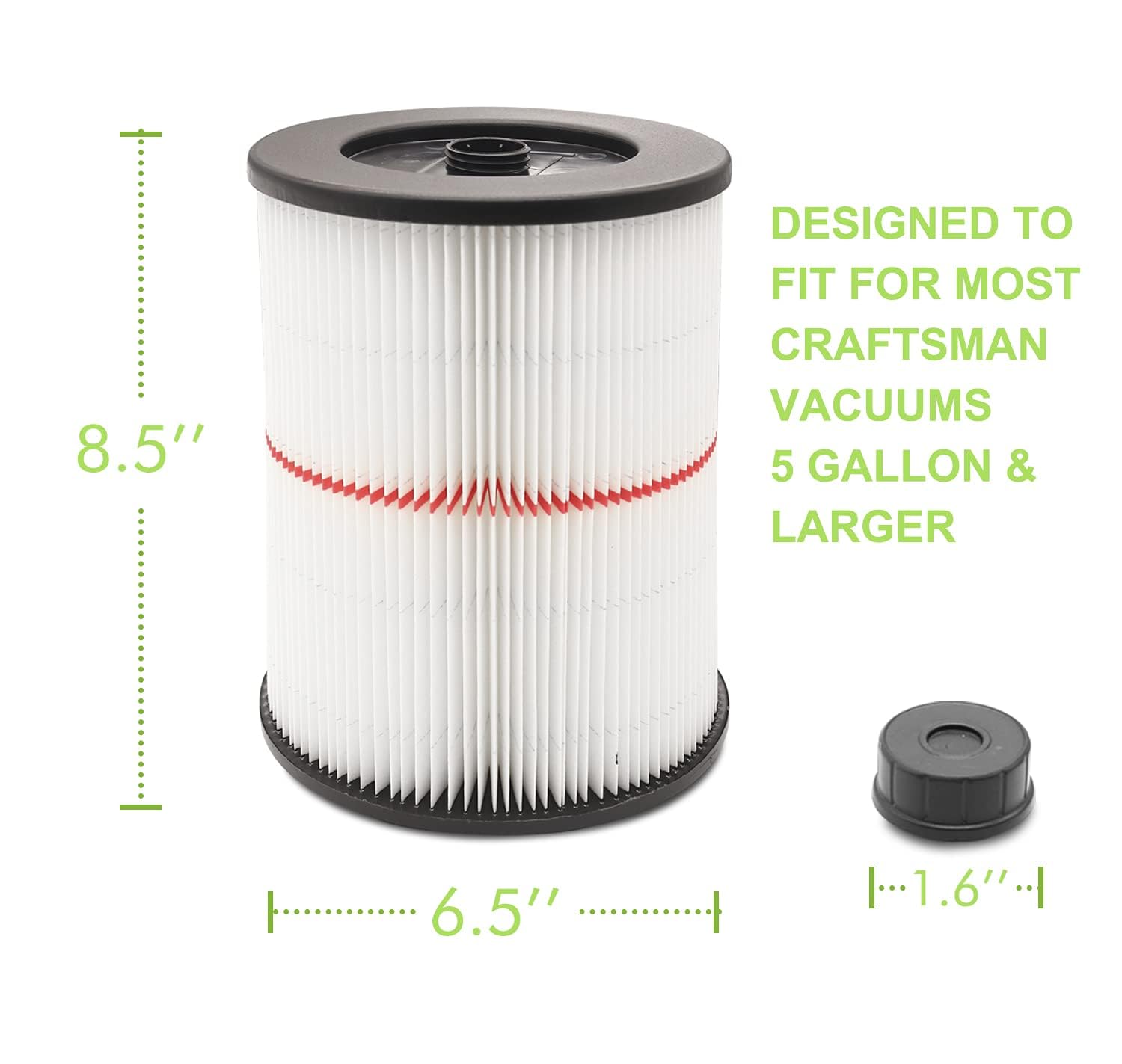17816 Filter For Craftsman Shop Vac Air Filter, Replacement For Craftsman Wet Dry Vac Filter For Craftsman 9 17816 Vacuum Filter