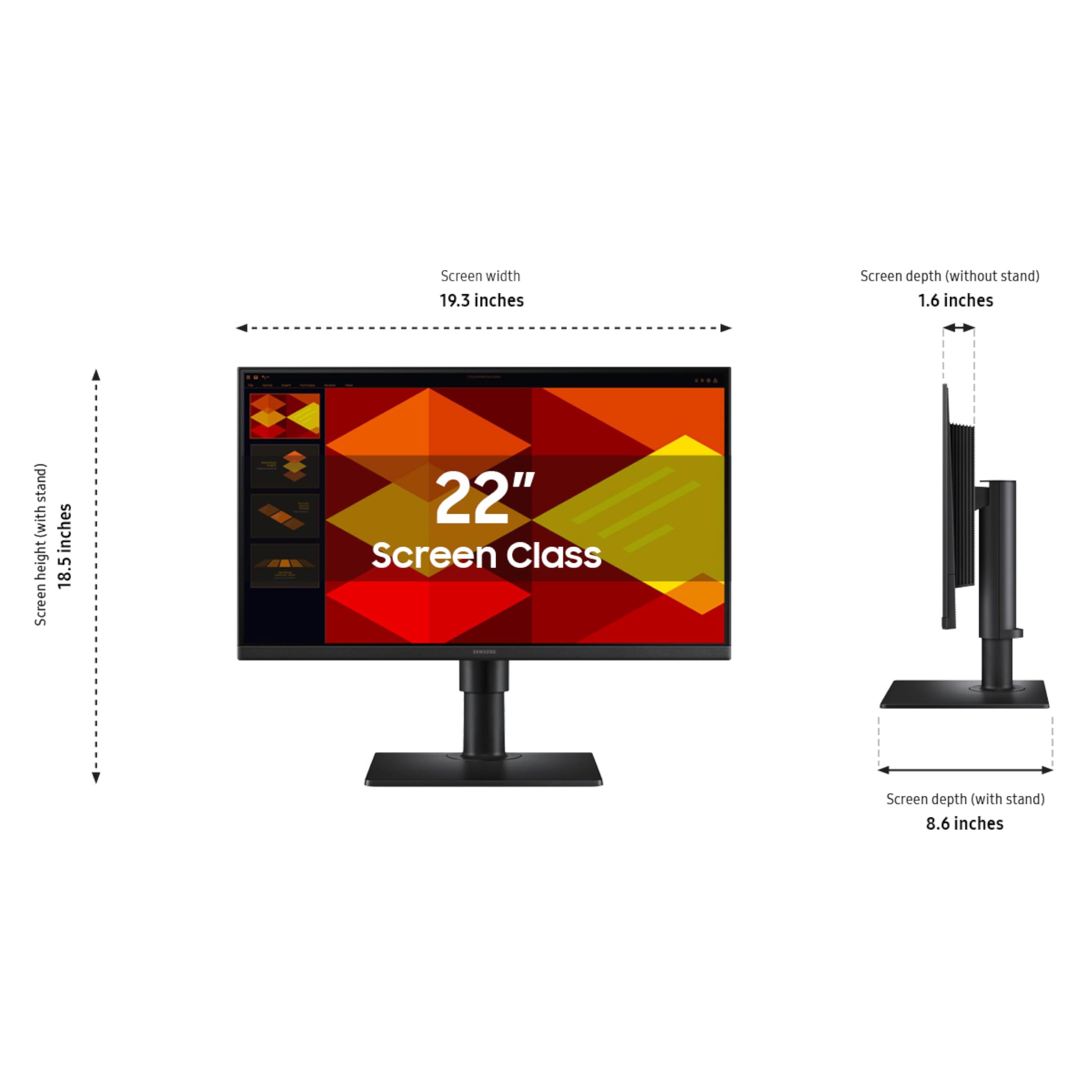 Samsung 22    (S40Gd) Borderless Business Monitor With Ips Panel, 100Hz Refresh Rate, Eye Saver Mode, Ergonomic Design, Game Pic