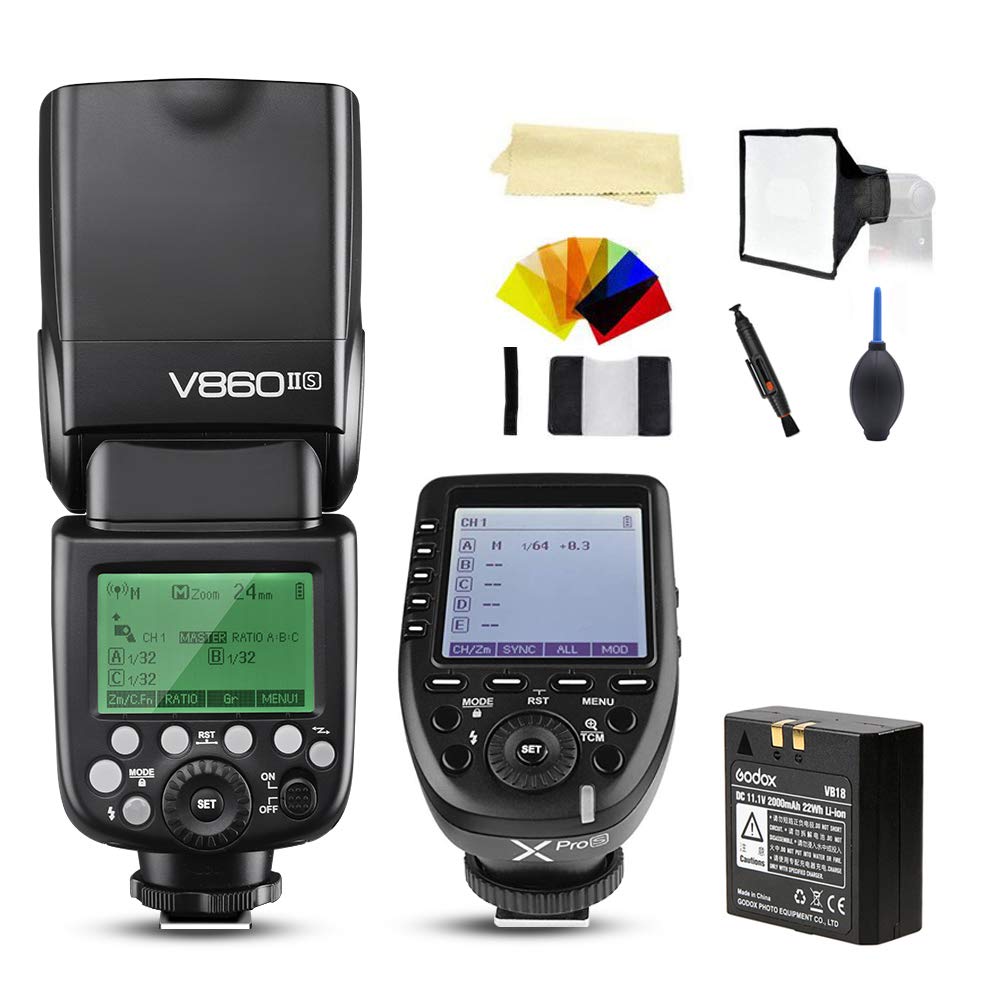 Godox V860II-S TTL Flash with Xpro S Wireless Flash Trigger for Sony High-Speed-Sync Speedlite Light 2.4g Wireless X System 1/80