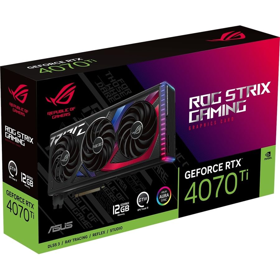 Asus Rog Strix Nvidia Geforce Rtx 4070 Ti Gaming Graphics Card (Pcie 4.0, 12Gb Gddr6X, Hdmi 2.1A, Displayport 1.4A)