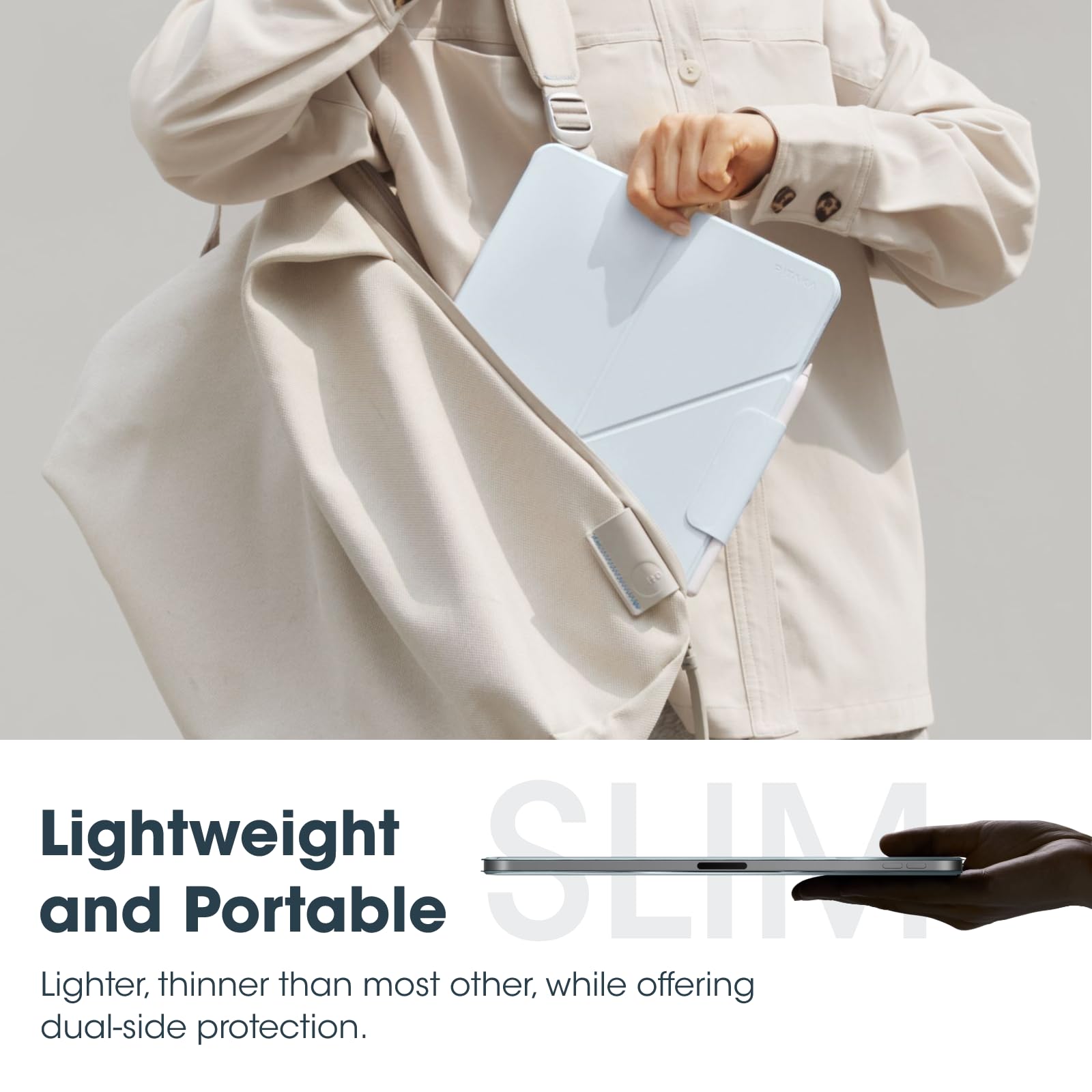 Pitaka Ipad Pro 11 Inch Case, Compatible With Ipad Air M2 11 Inch (6Th/5Th/4Th Gen) & 2022/2021/2020/2018 Ipad Pro 11 (1 4Th Gen), Portrait/Landscape Magnetic Case With 4 Standing Angles   Blue