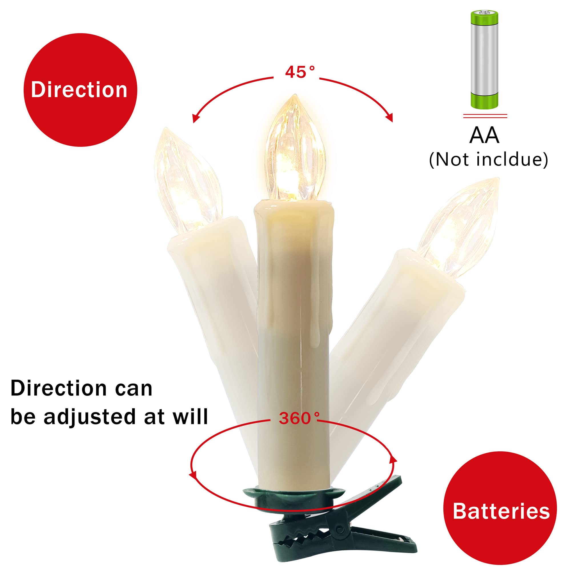 Gedengni Short Candlesticks Led Taper Candle, Remote Candle Sticks Battery Operated Chandelier Flameless Candles With Clip Flick