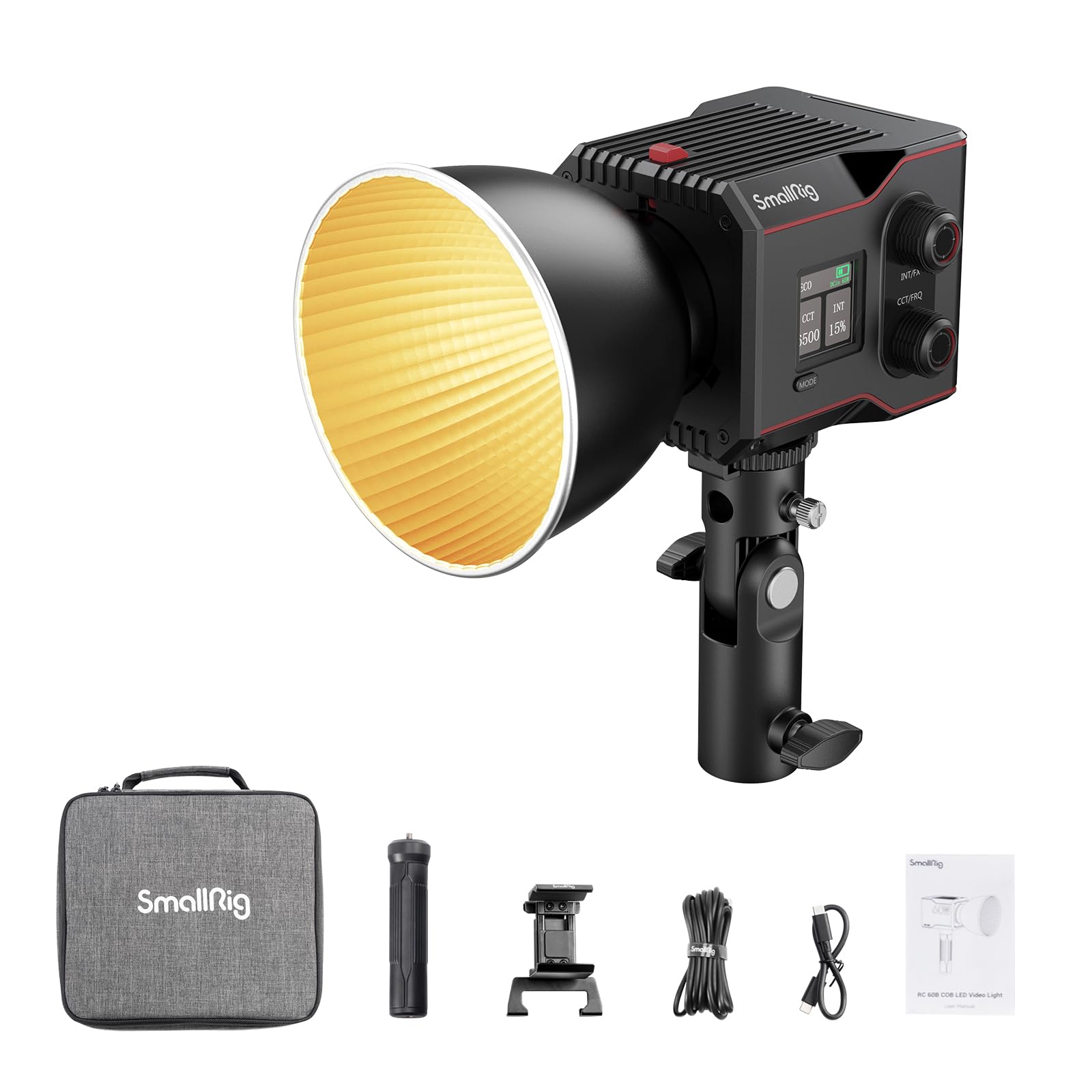 Smallrig Rc 60B Cob Video Light With Built In 3400Mah Battery & Type C Pd Fast Charging, Handheld Bicolor Led Video Light For Sh