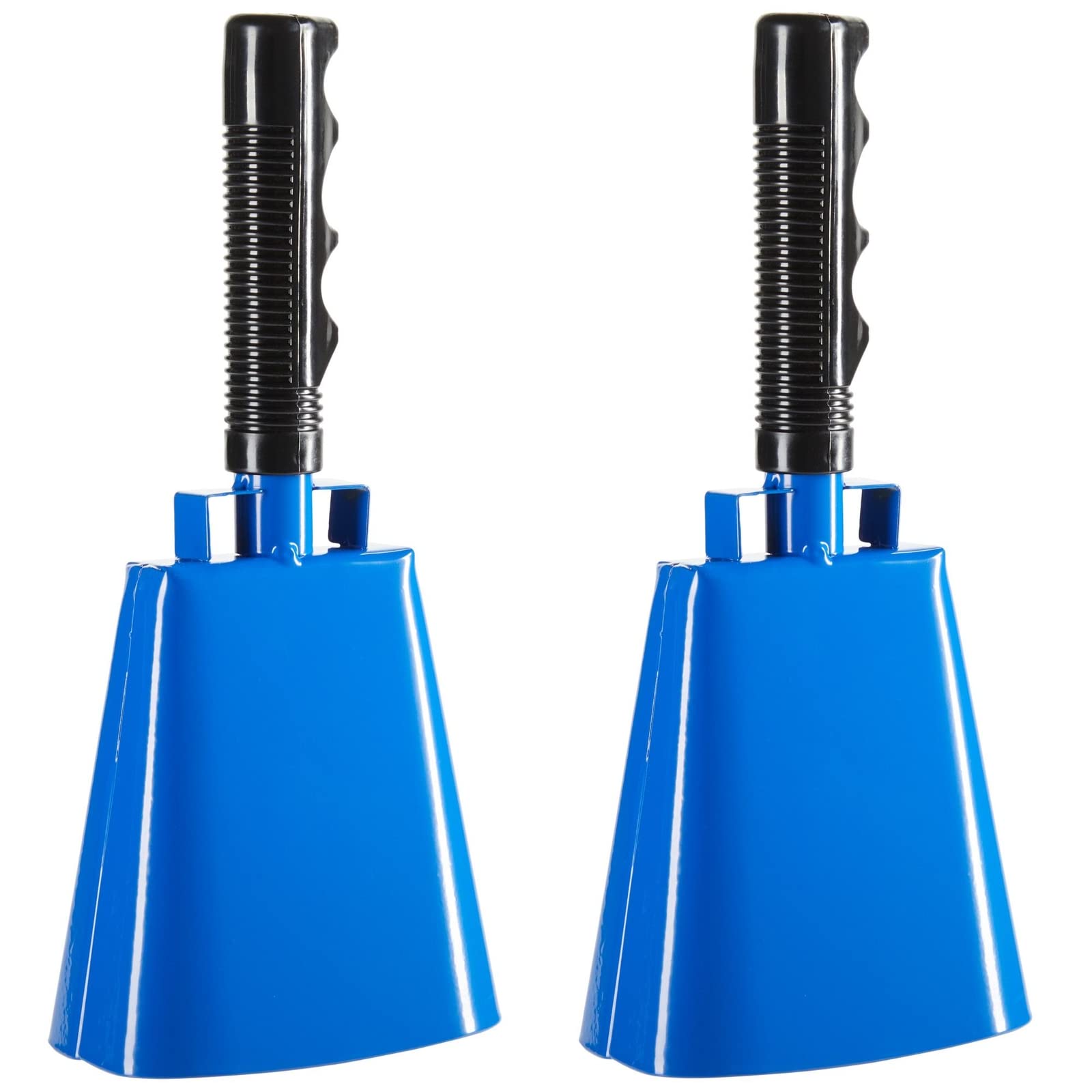 2 Pack 9.5 Inch Cowbells For Sporting Events, Percussion Noise Makers With Handle For Football Games, Stadiums (Blue)